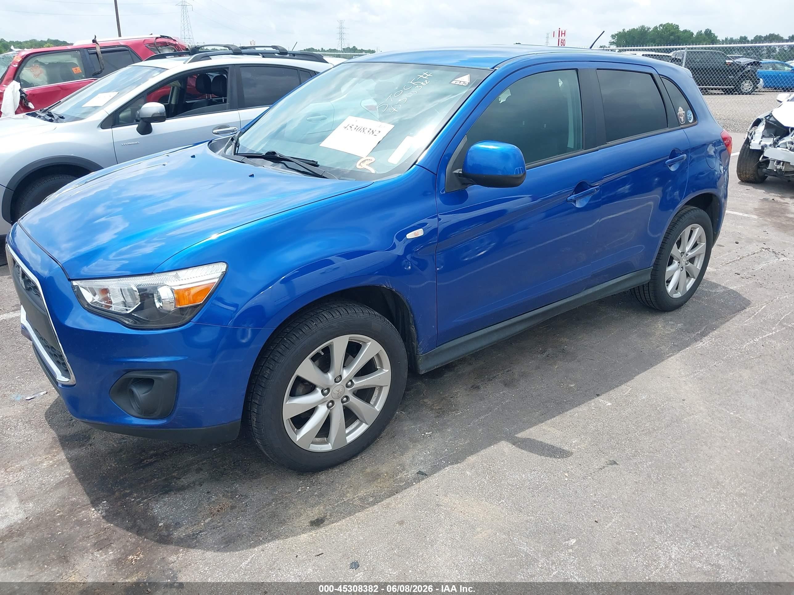 2015 Mitsubishi Outlander Sport Es Blue vin: 4A4AP3AWXFE032575