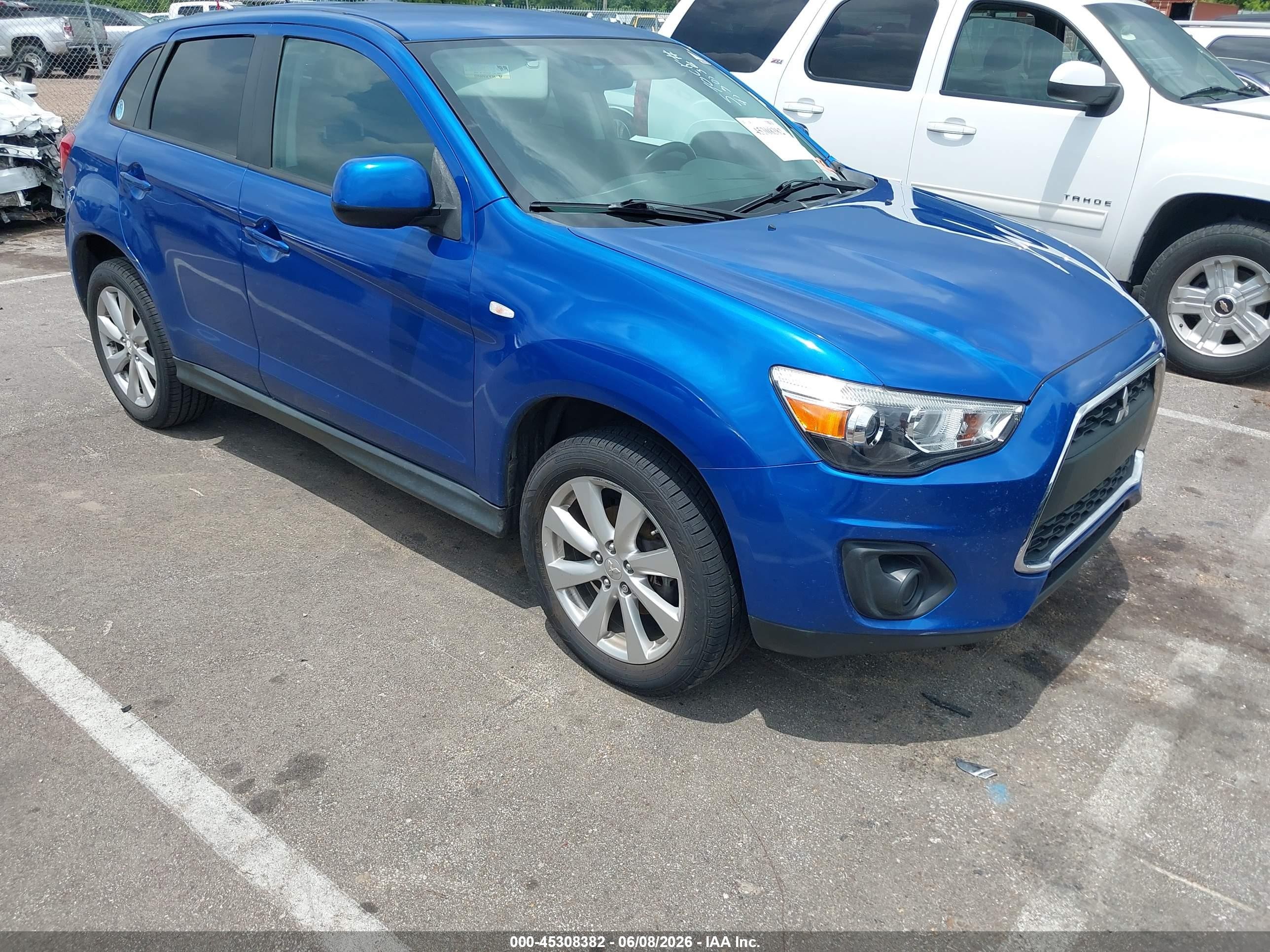 2015 Mitsubishi Outlander Sport Es Blue vin: 4A4AP3AWXFE032575