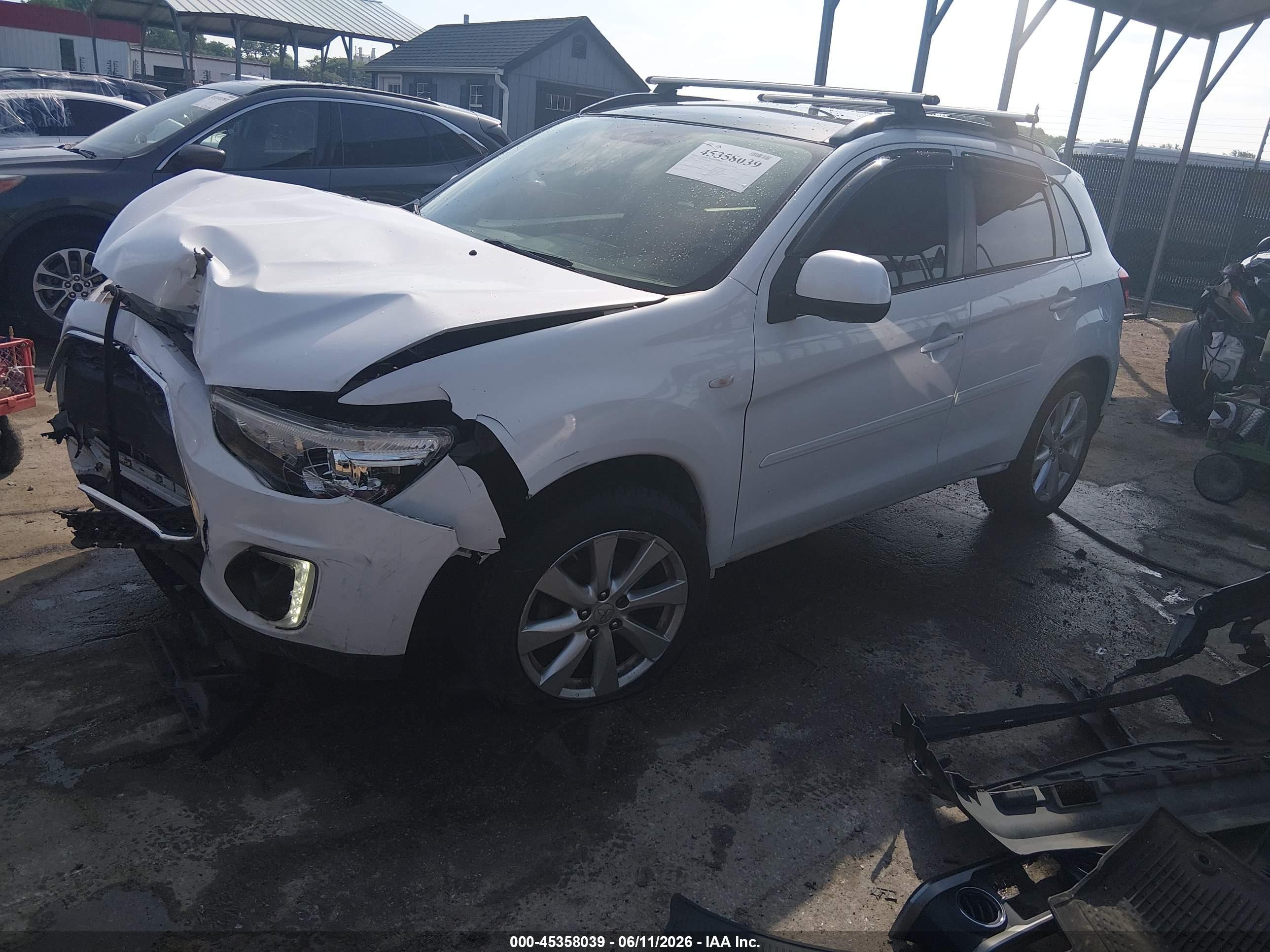 2015 Mitsubishi Outlander Sport Se White vin: 4A4AP4AU2FE010123
