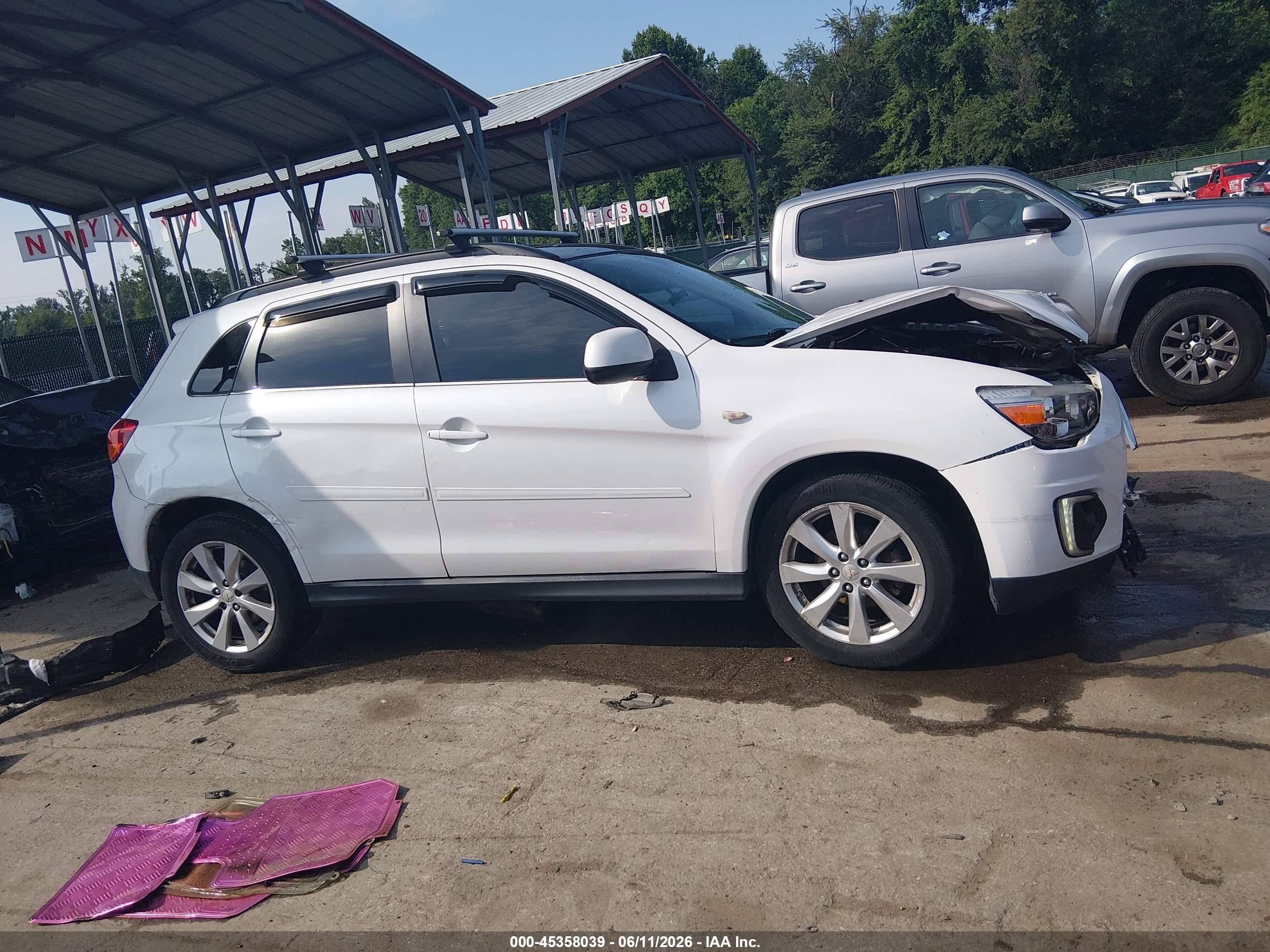2015 Mitsubishi Outlander Sport Se White vin: 4A4AP4AU2FE010123