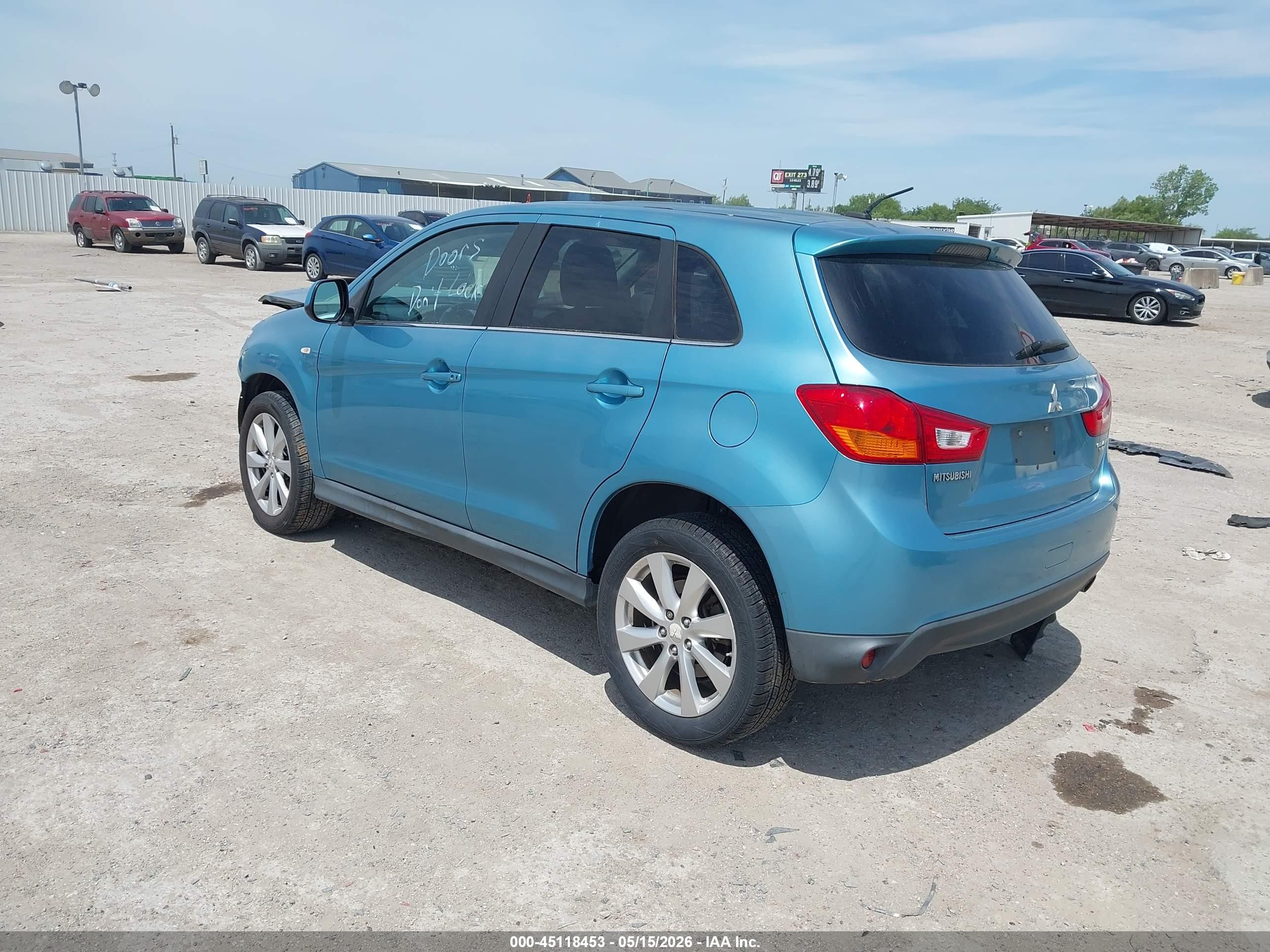 2013 Mitsubishi Outlander Sport Se Blue vin: 4A4AP4AU5DE008329
