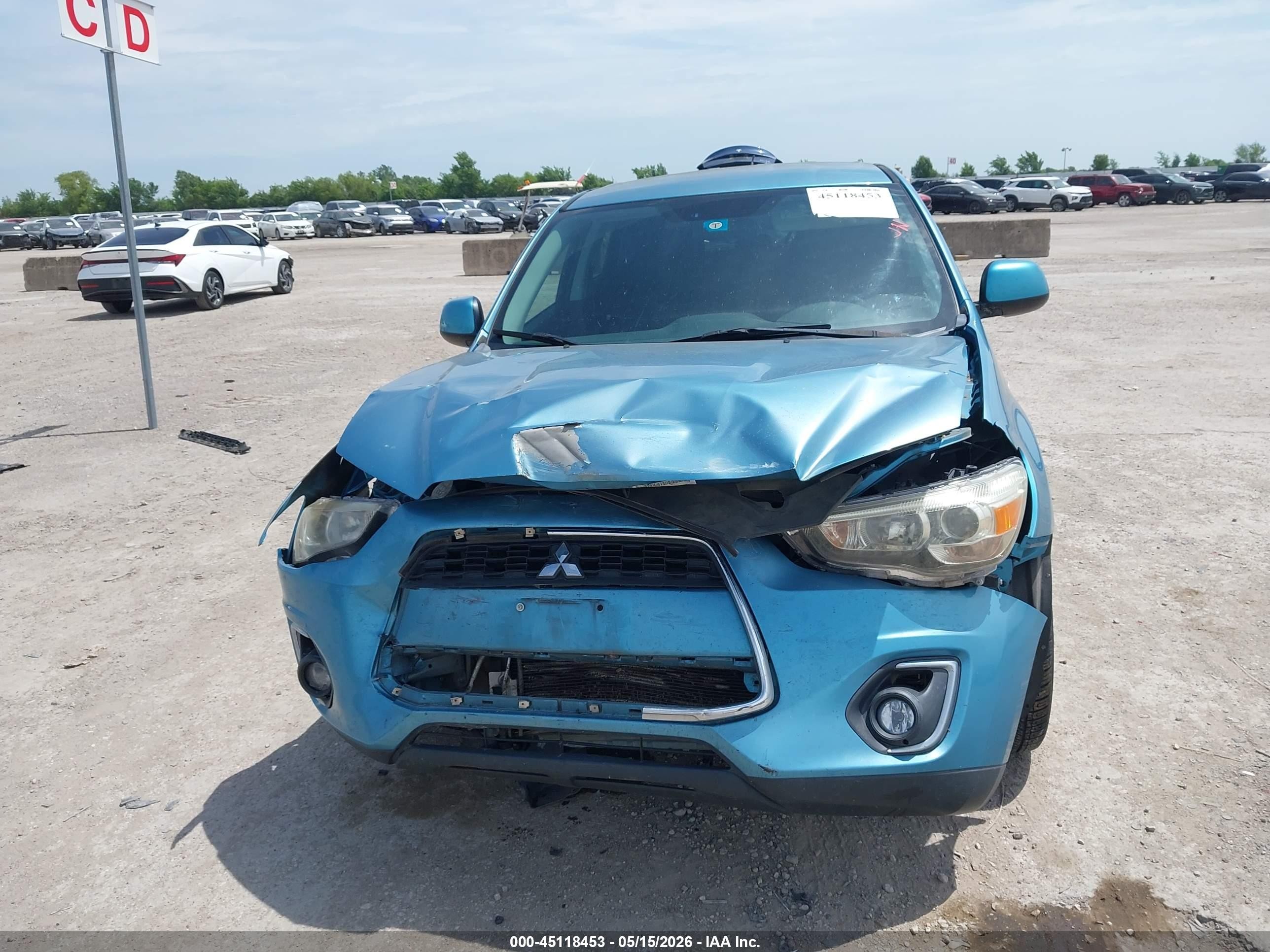 2013 Mitsubishi Outlander Sport Se Blue vin: 4A4AP4AU5DE008329