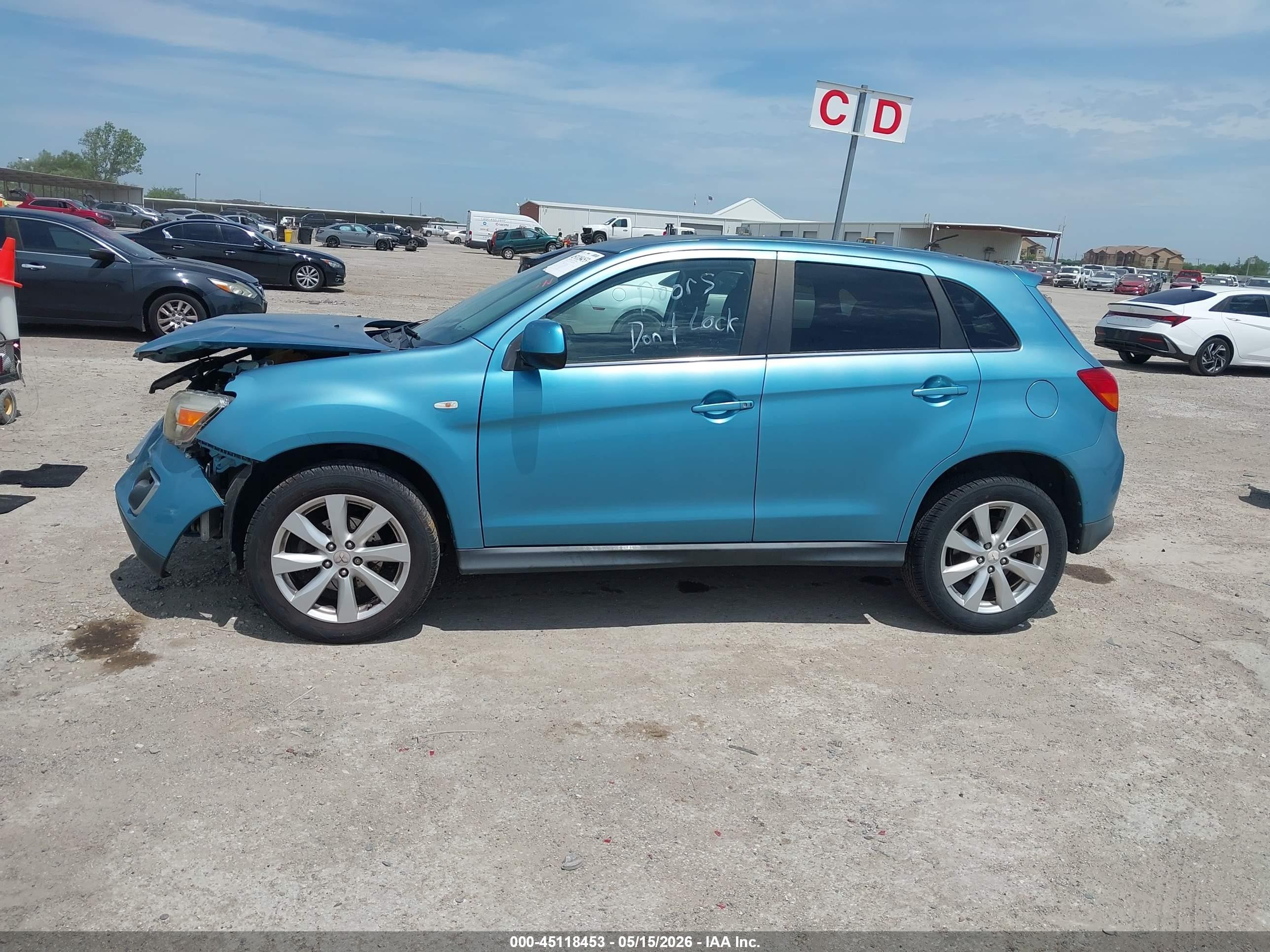 2013 Mitsubishi Outlander Sport Se Blue vin: 4A4AP4AU5DE008329