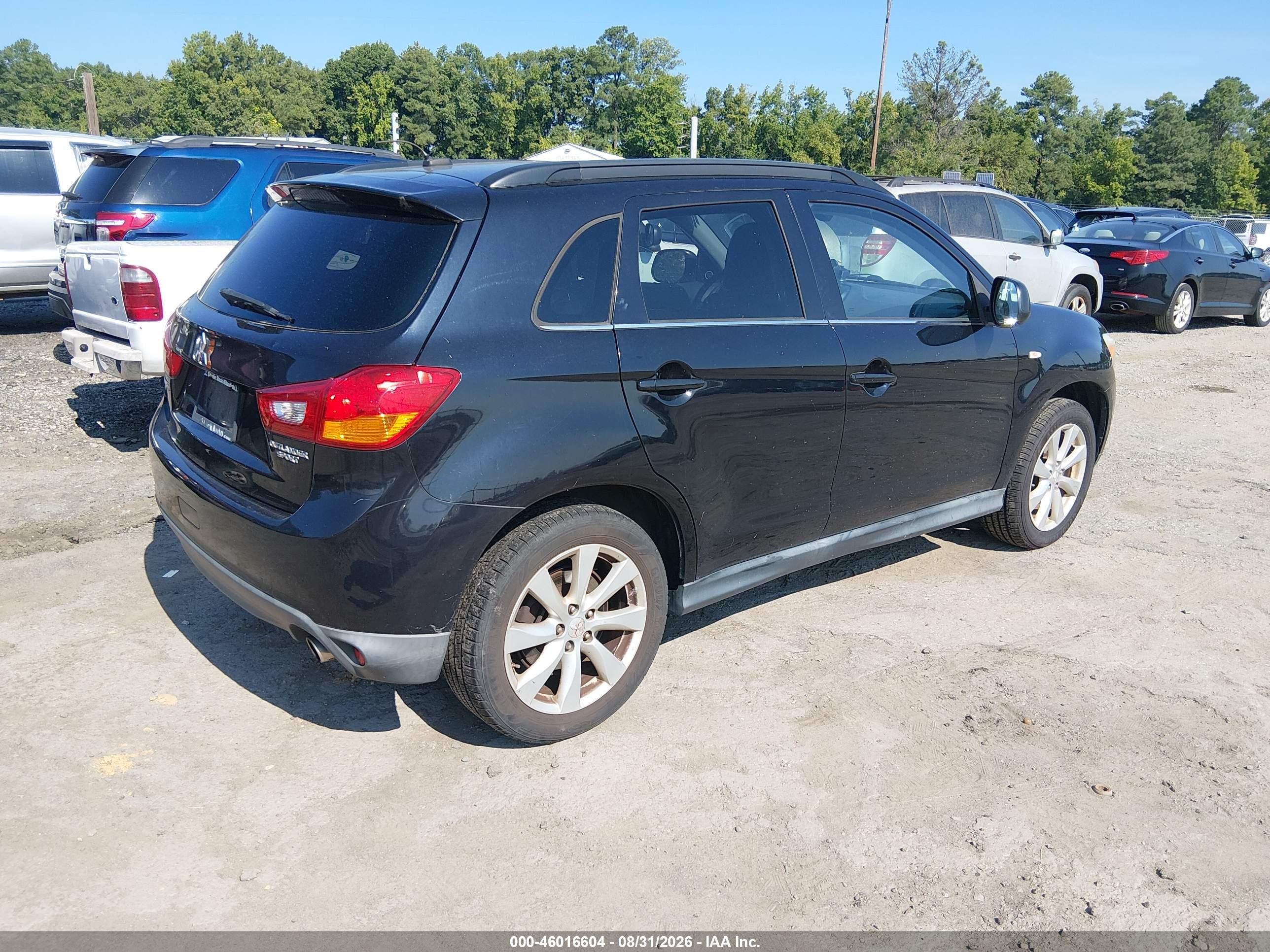 2013 Mitsubishi Outlander Sport Se Черный vin: 4A4AP4AU5DE015278