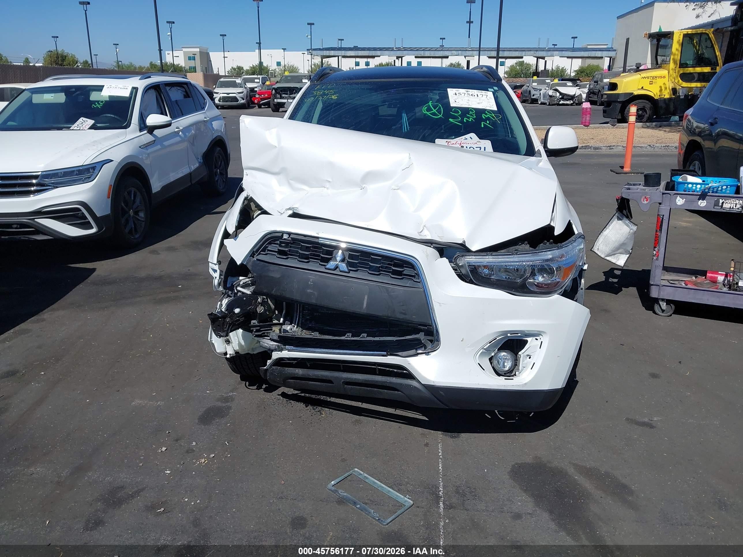 2014 Mitsubishi Outlander Sport Se White vin: 4A4AP4AU7EE003845