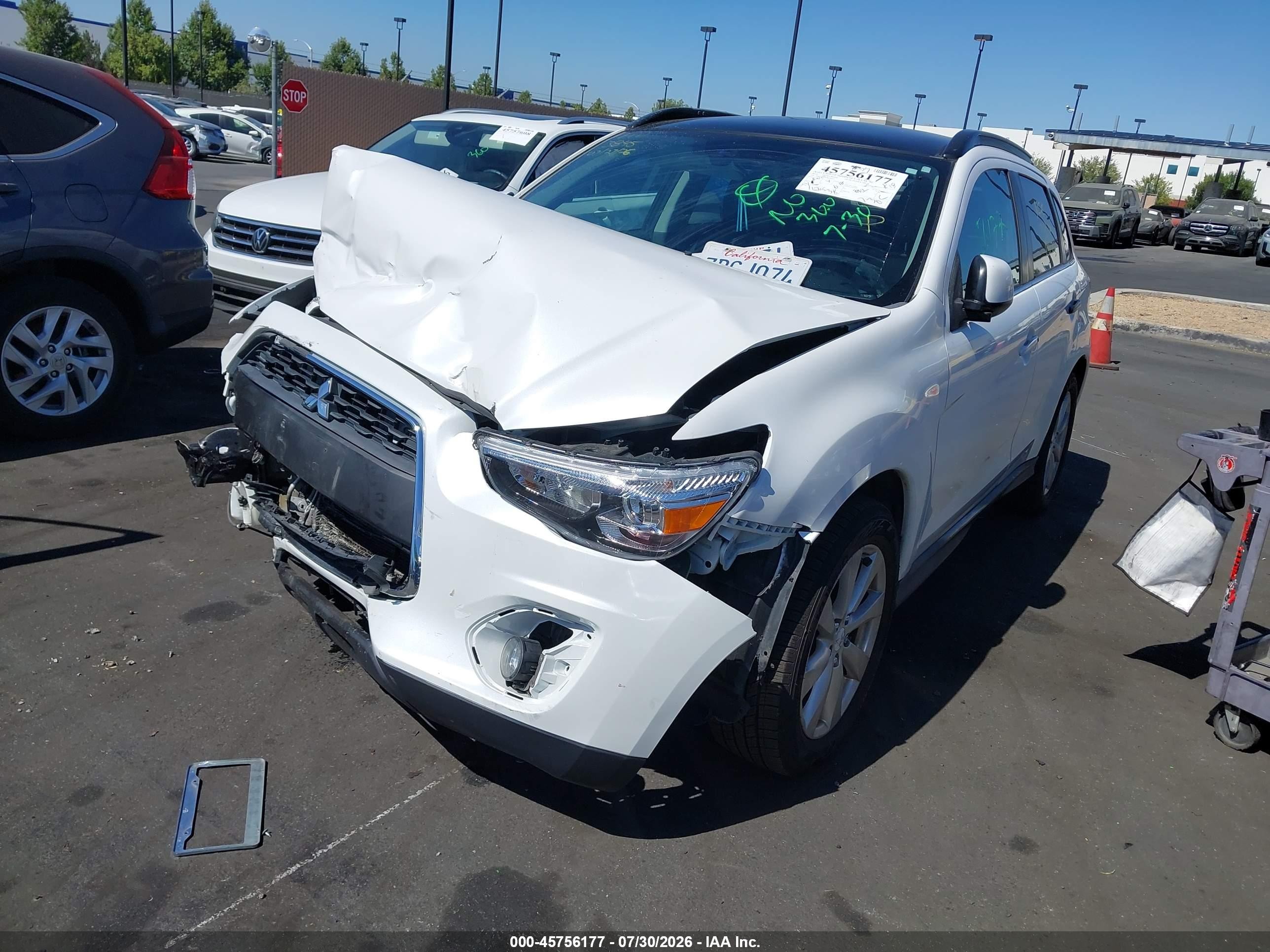2014 Mitsubishi Outlander Sport Se White vin: 4A4AP4AU7EE003845
