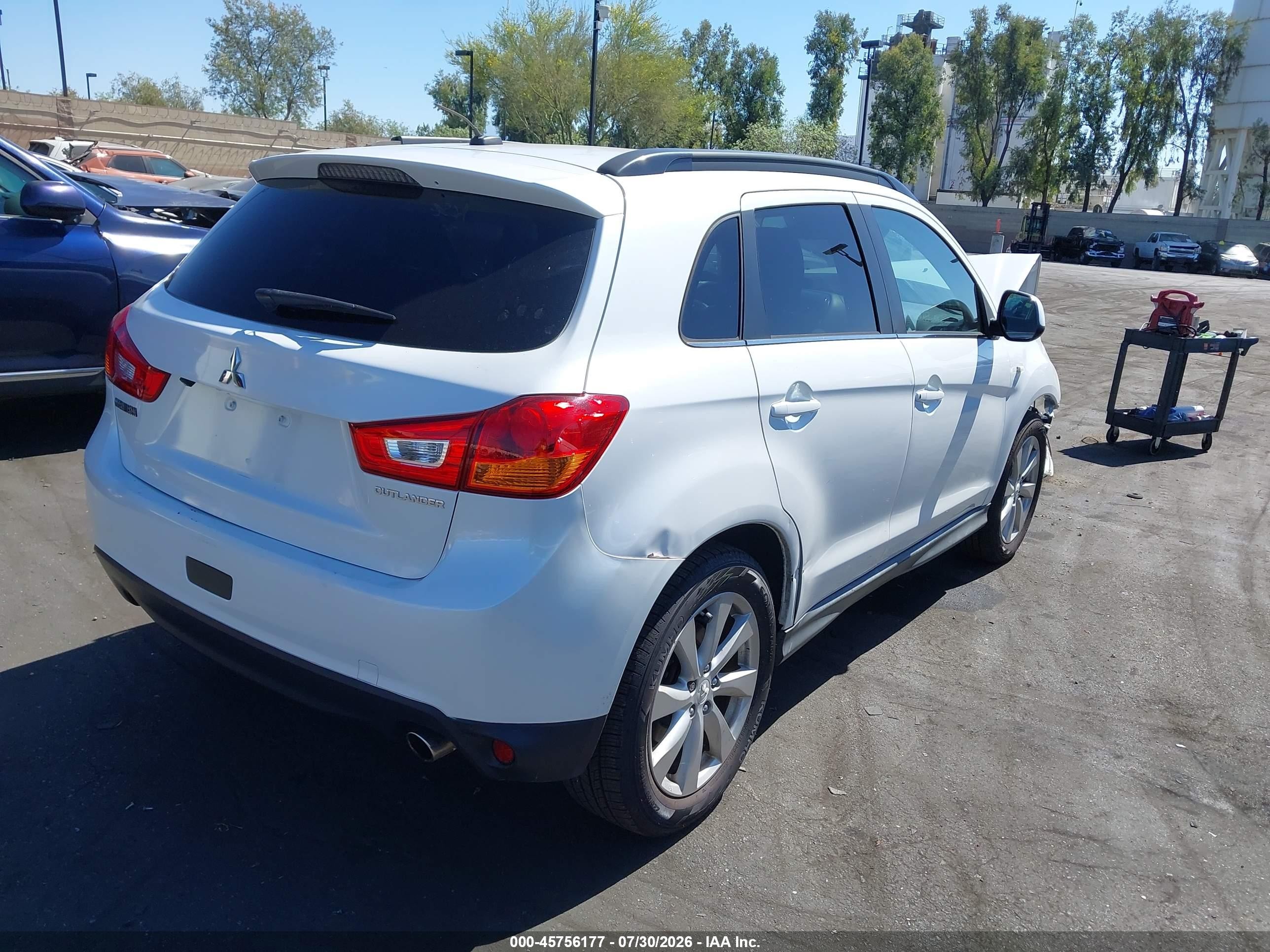 2014 Mitsubishi Outlander Sport Se White vin: 4A4AP4AU7EE003845