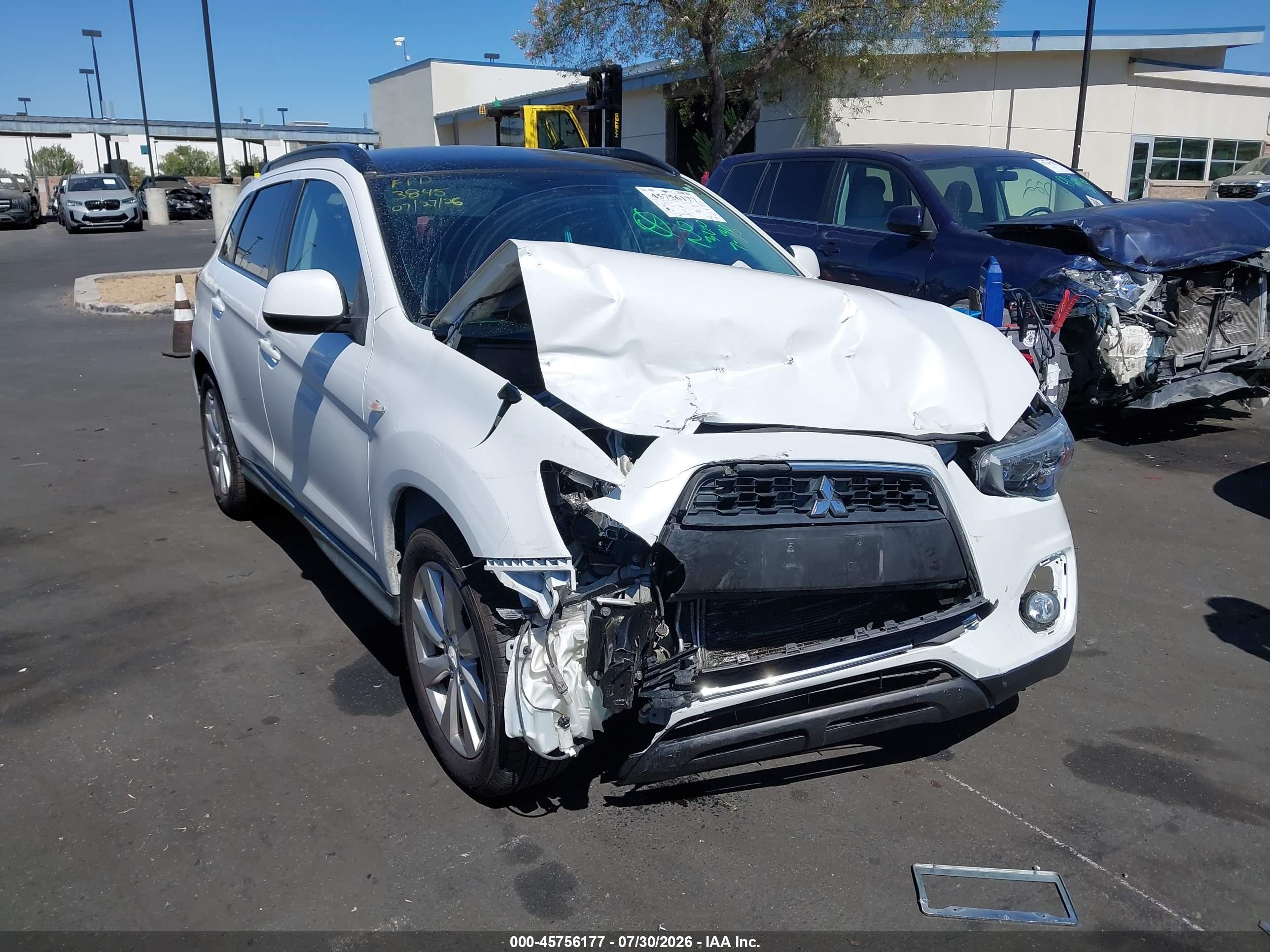 2014 Mitsubishi Outlander Sport Se White vin: 4A4AP4AU7EE003845