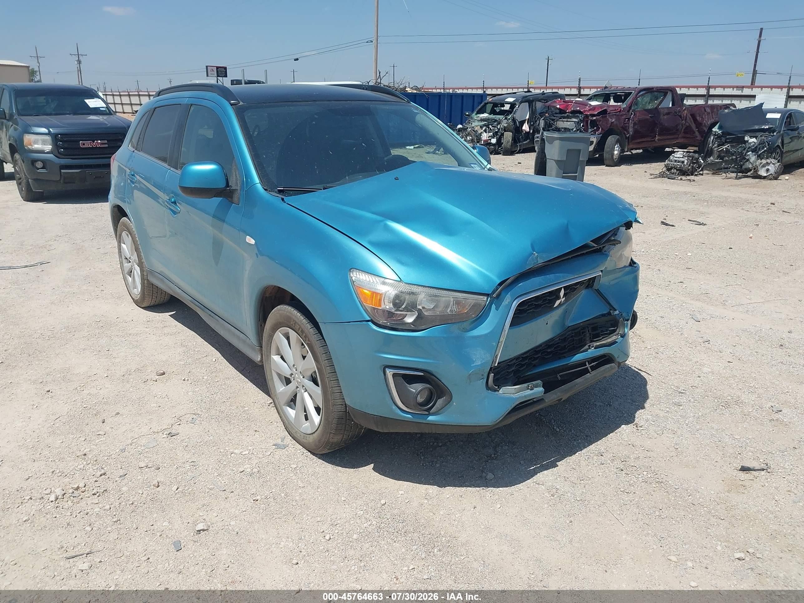 2014 Mitsubishi Outlander Sport Se Teal vin: 4A4AP4AU7EE012397