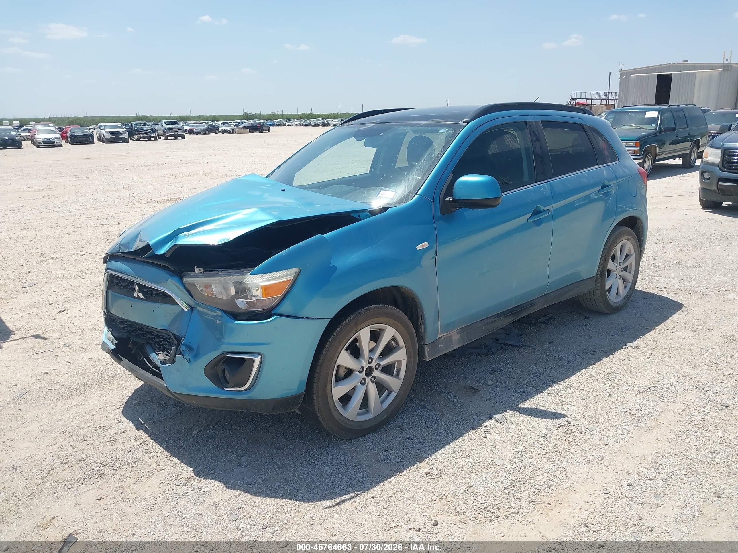 2014 Mitsubishi Outlander Sport Se Бирюзовый vin: 4A4AP4AU7EE012397