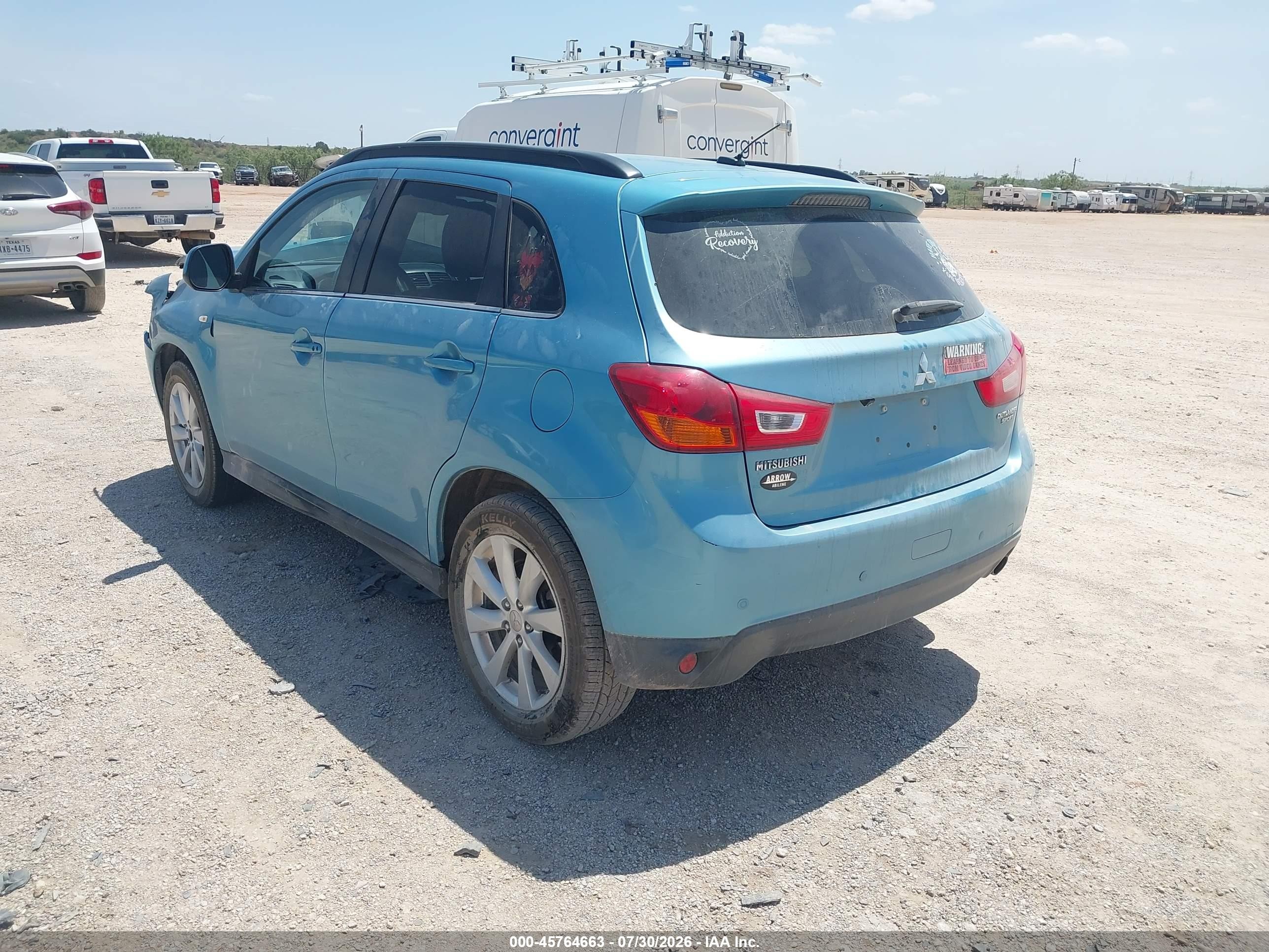 2014 Mitsubishi Outlander Sport Se Бирюзовый vin: 4A4AP4AU7EE012397