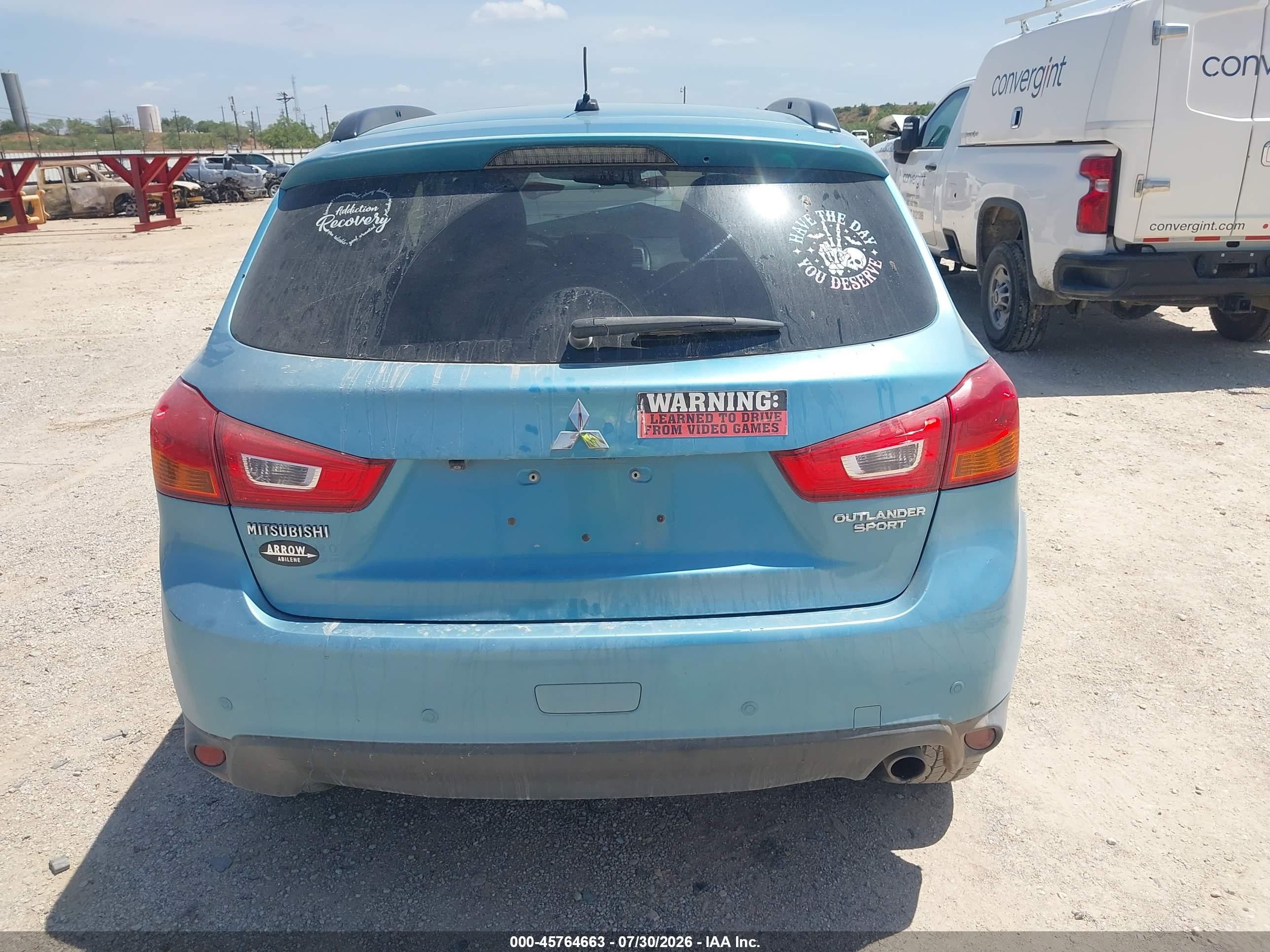 2014 Mitsubishi Outlander Sport Se Бирюзовый vin: 4A4AP4AU7EE012397