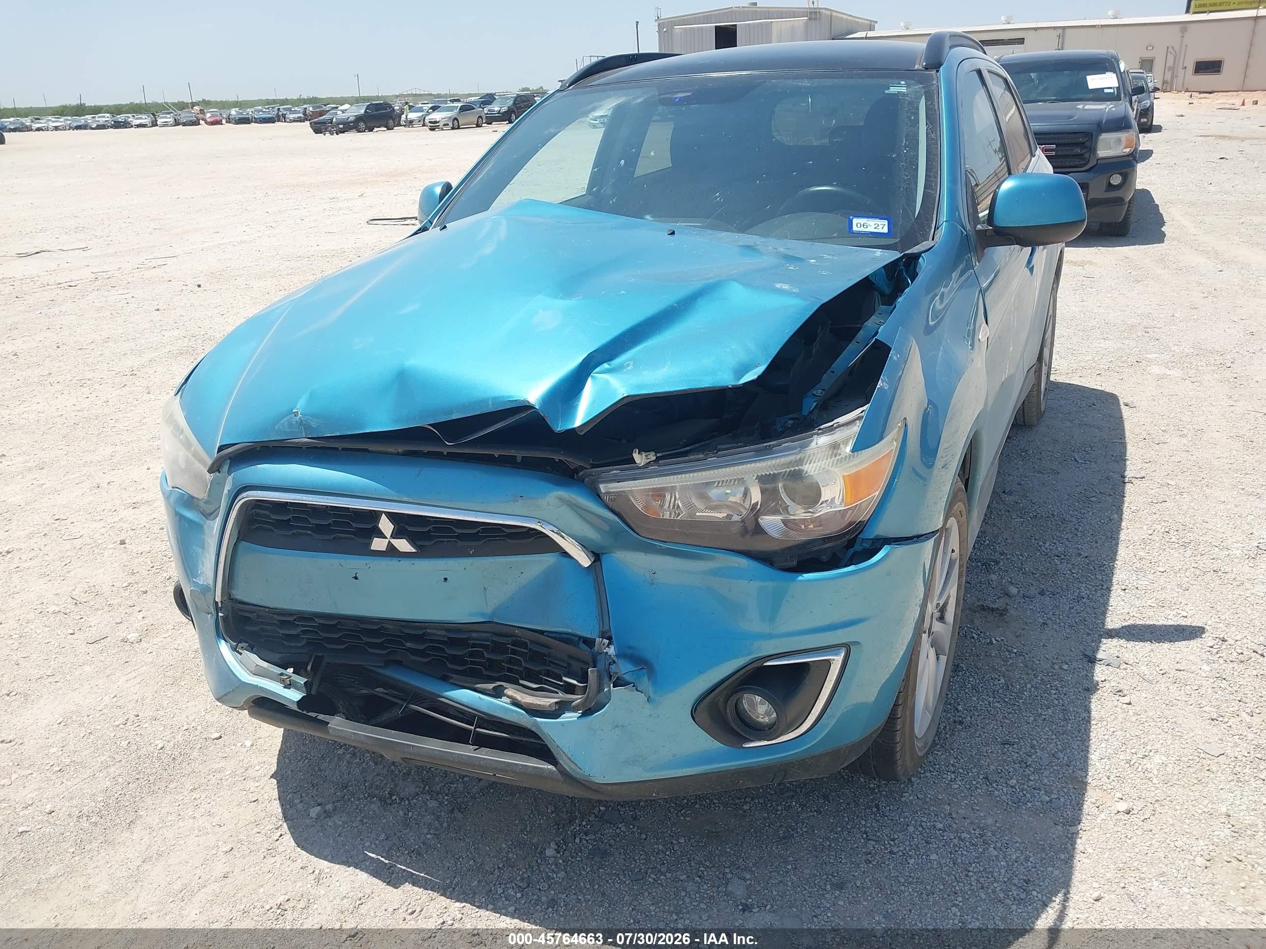 2014 Mitsubishi Outlander Sport Se Бирюзовый vin: 4A4AP4AU7EE012397
