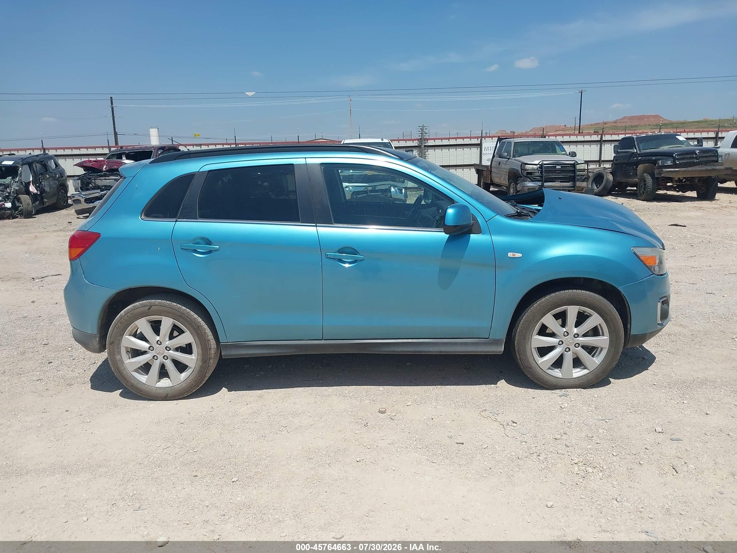 2014 Mitsubishi Outlander Sport Se Бирюзовый vin: 4A4AP4AU7EE012397