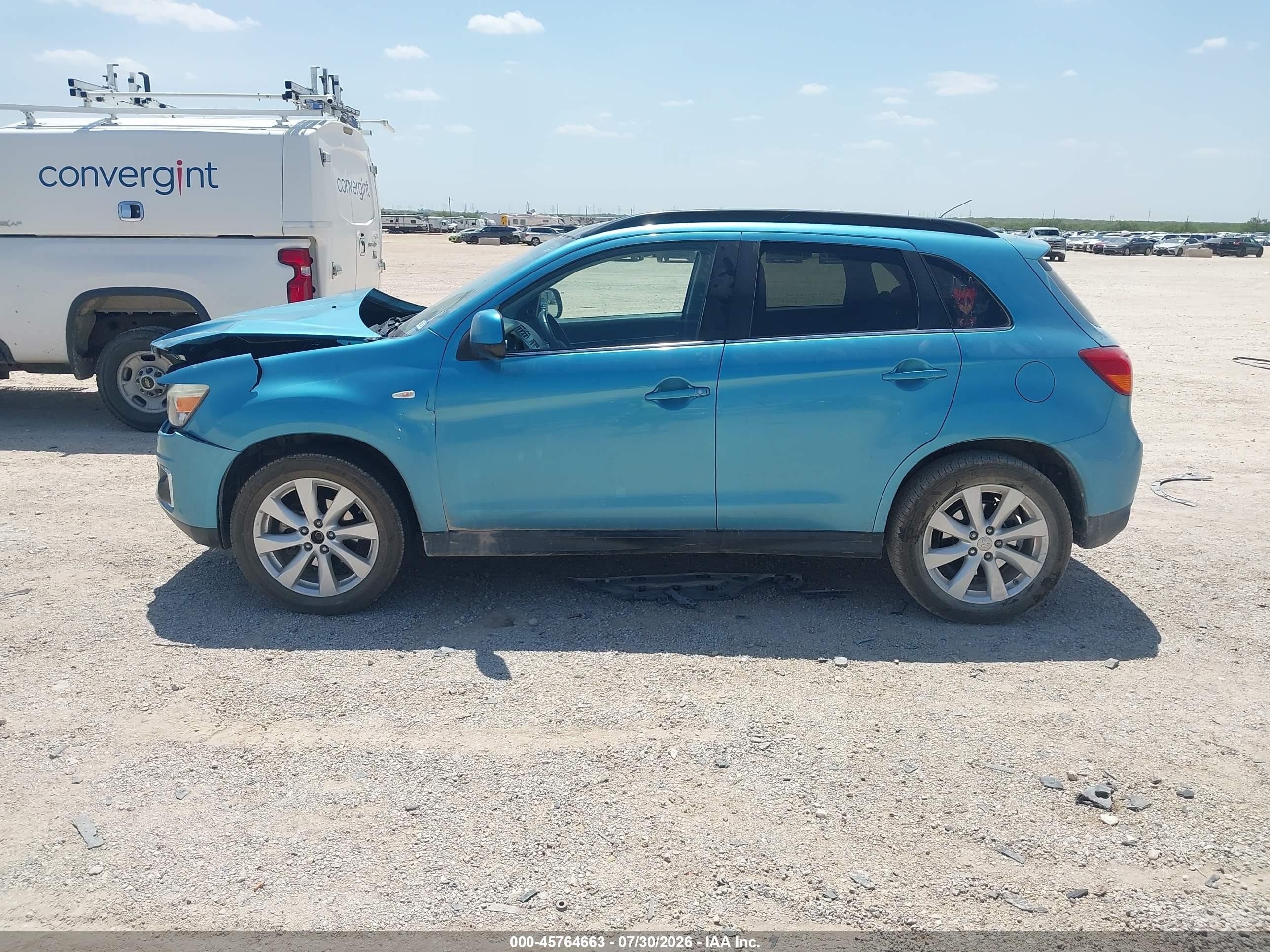 2014 Mitsubishi Outlander Sport Se Бирюзовый vin: 4A4AP4AU7EE012397
