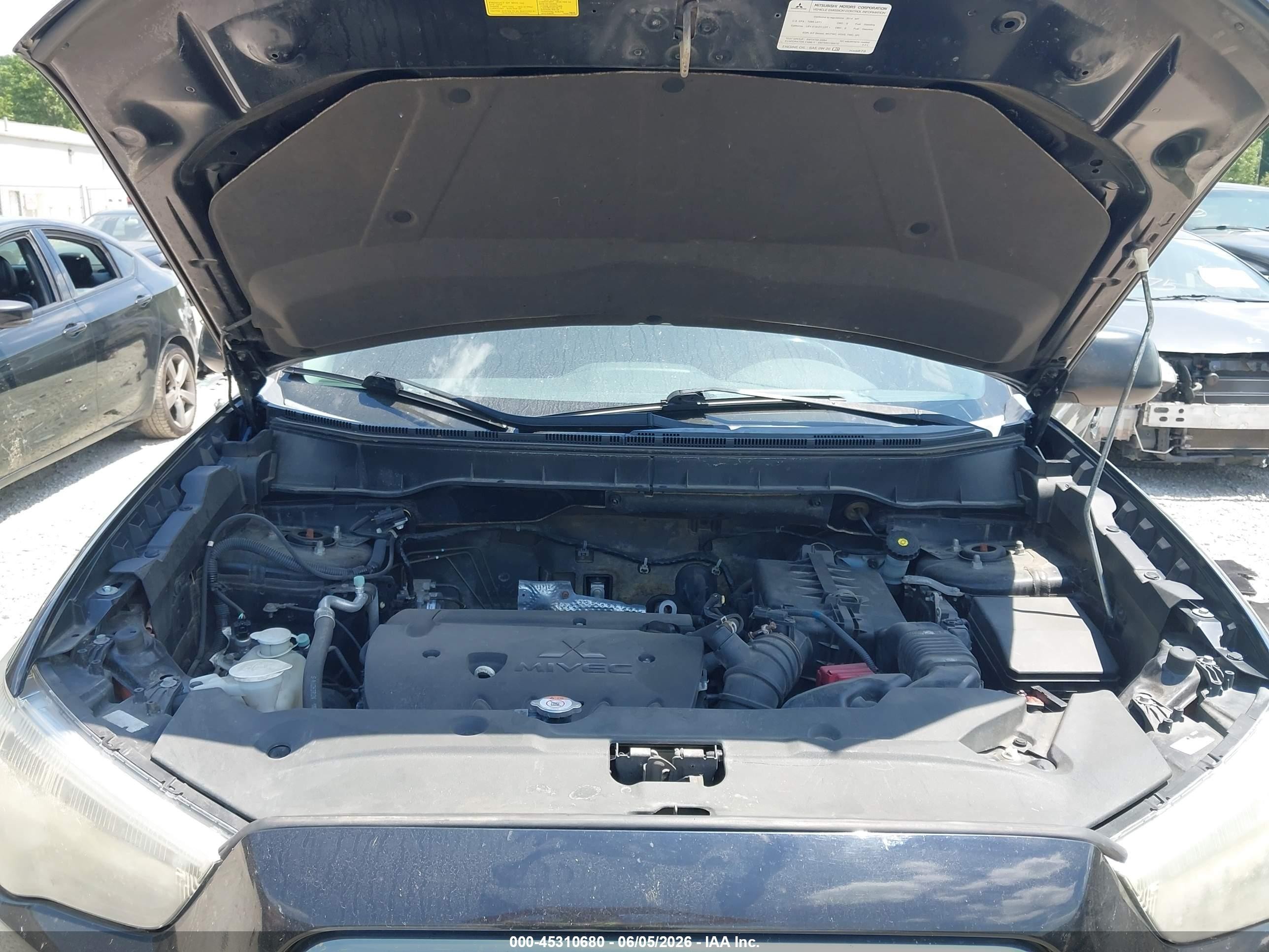 2014 Mitsubishi Outlander Sport Se Черный vin: 4A4AP4AU8EE002512