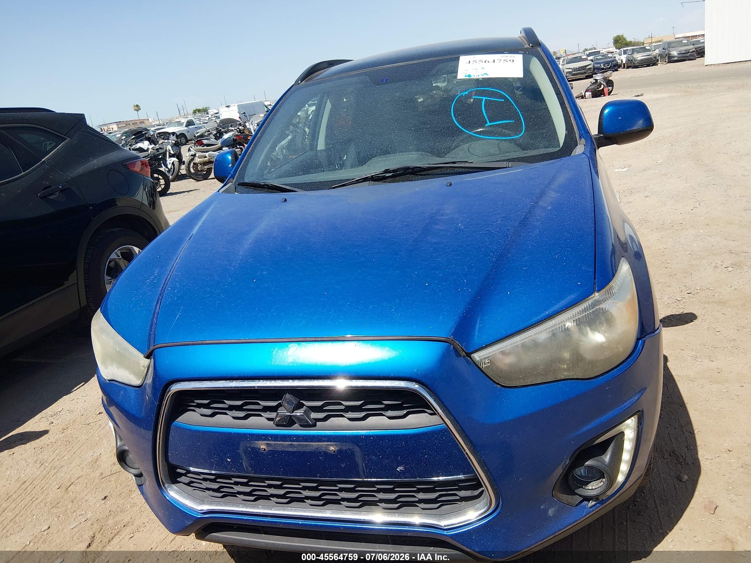 2015 Mitsubishi Outlander Sport Se Blue vin: 4A4AP4AU8FE005735