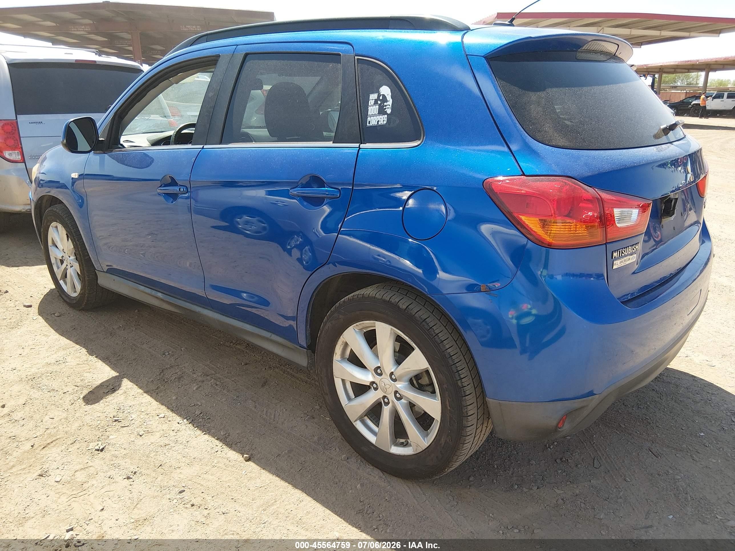 2015 Mitsubishi Outlander Sport Se Blue vin: 4A4AP4AU8FE005735