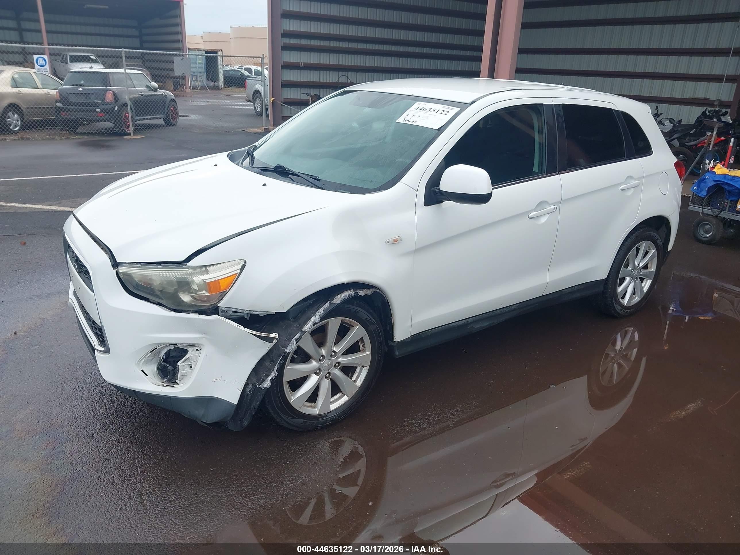 2014 Mitsubishi Outlander Sport Se White vin: 4A4AP4AU9EE020209