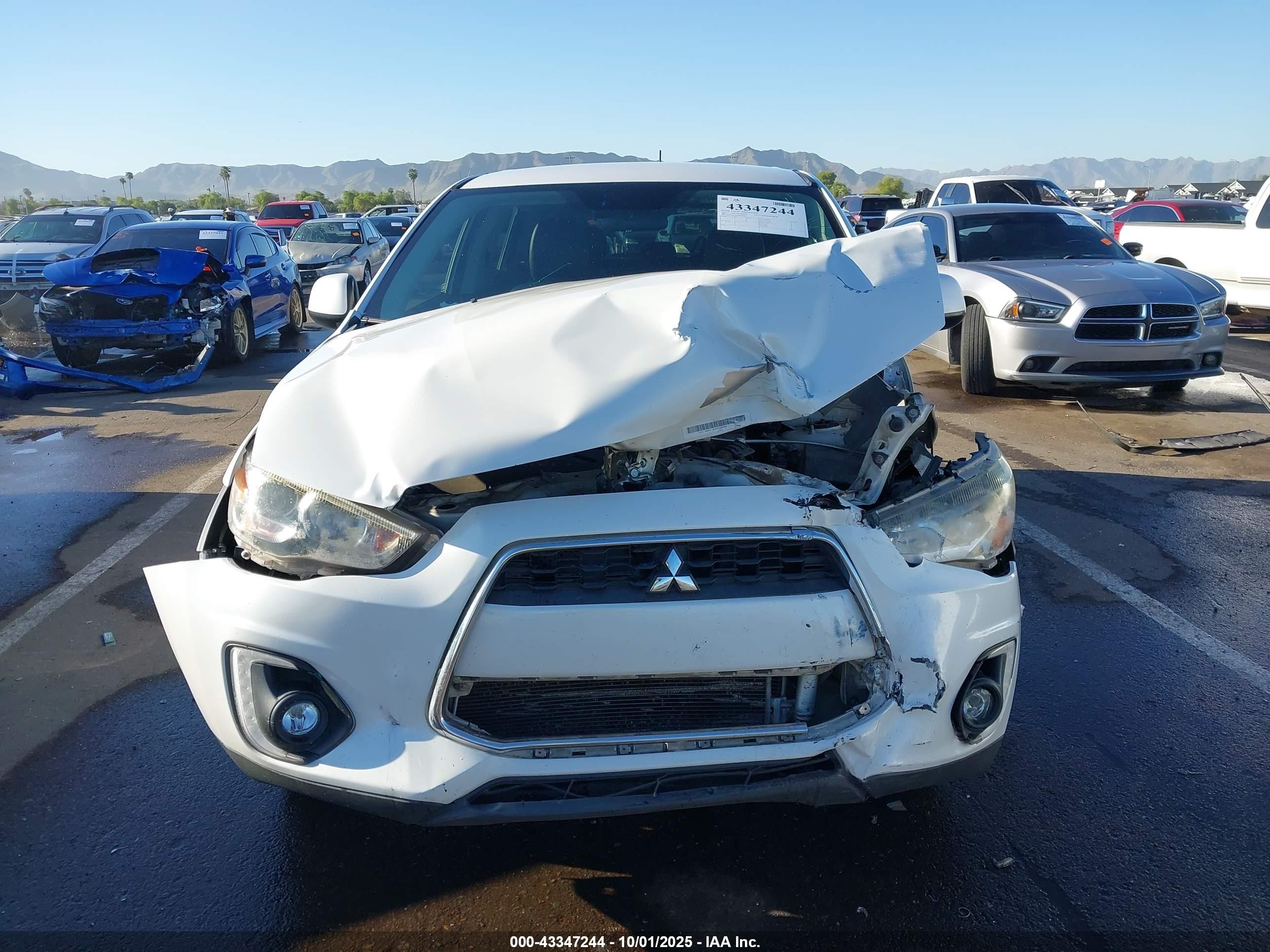 2015 Mitsubishi Outlander Sport Se White vin: 4A4AP4AUXFE009866