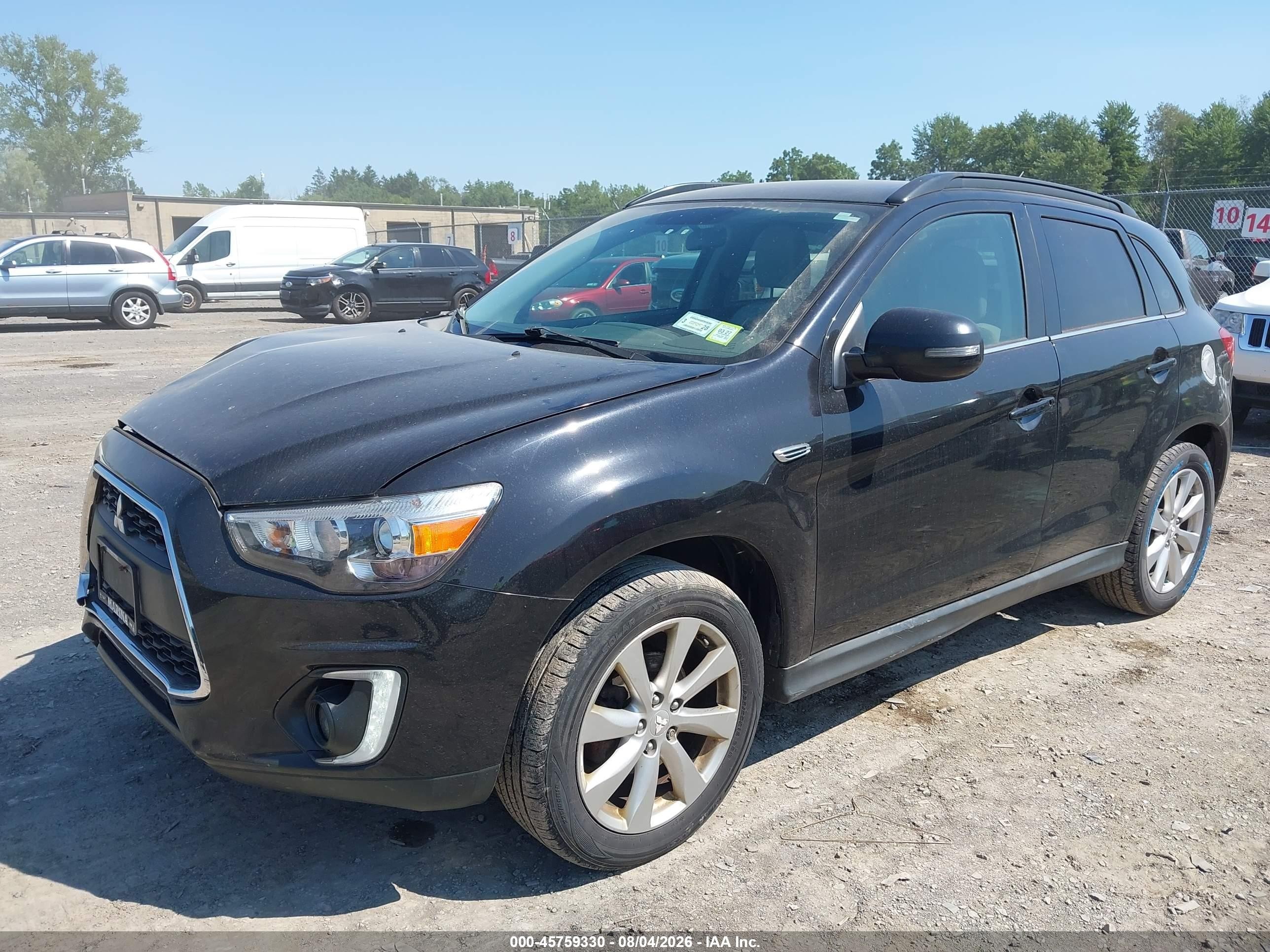 2015 Mitsubishi Outlander Sport Gt Черный vin: 4A4AP4AW8FE035304