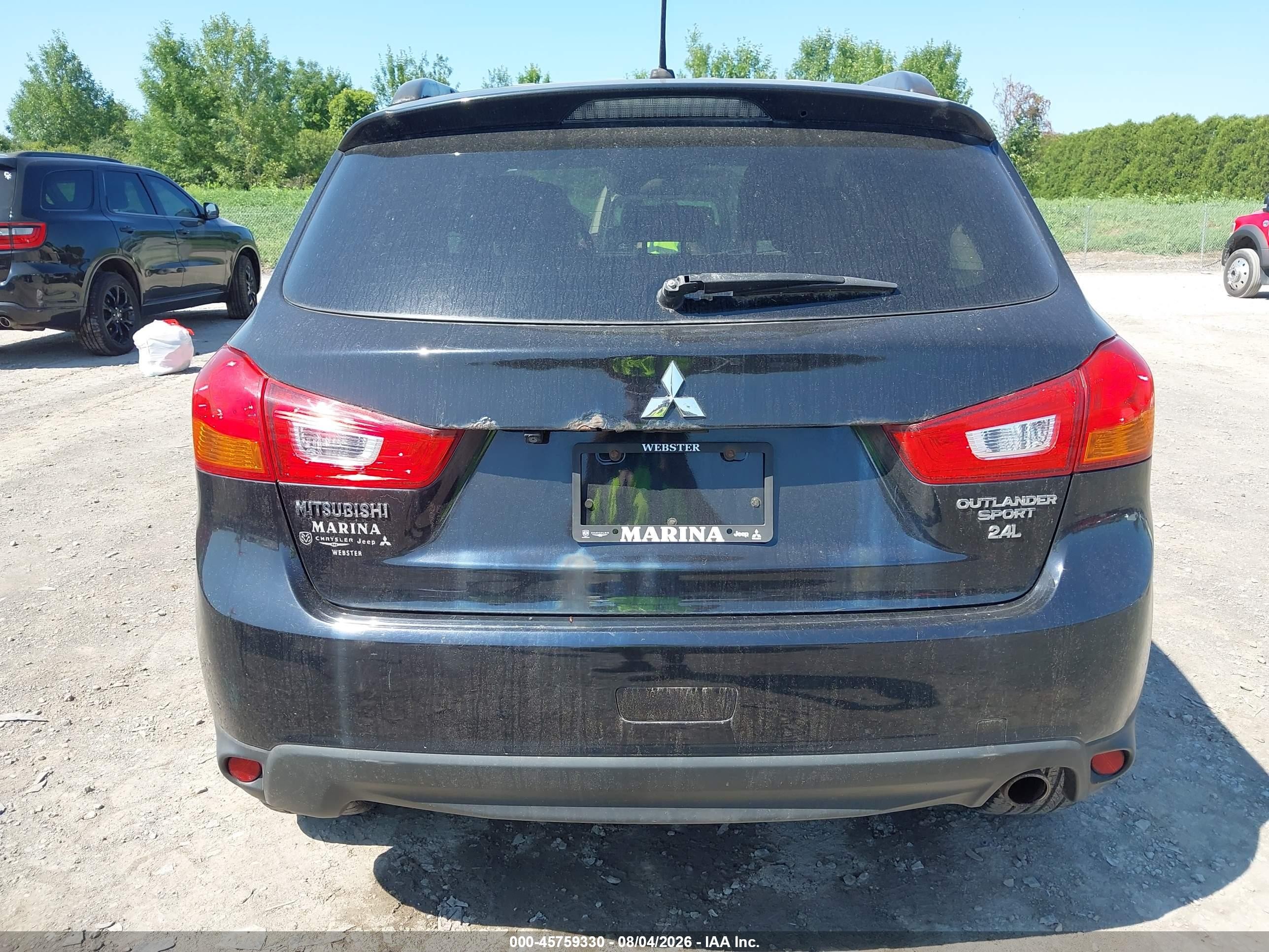 2015 Mitsubishi Outlander Sport Gt Черный vin: 4A4AP4AW8FE035304