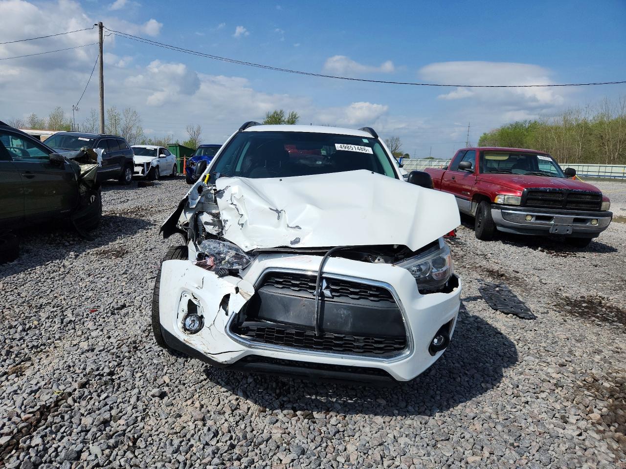2013 Mitsubishi Outlander Sport Le White vin: 4A4AP5AU2DE021335