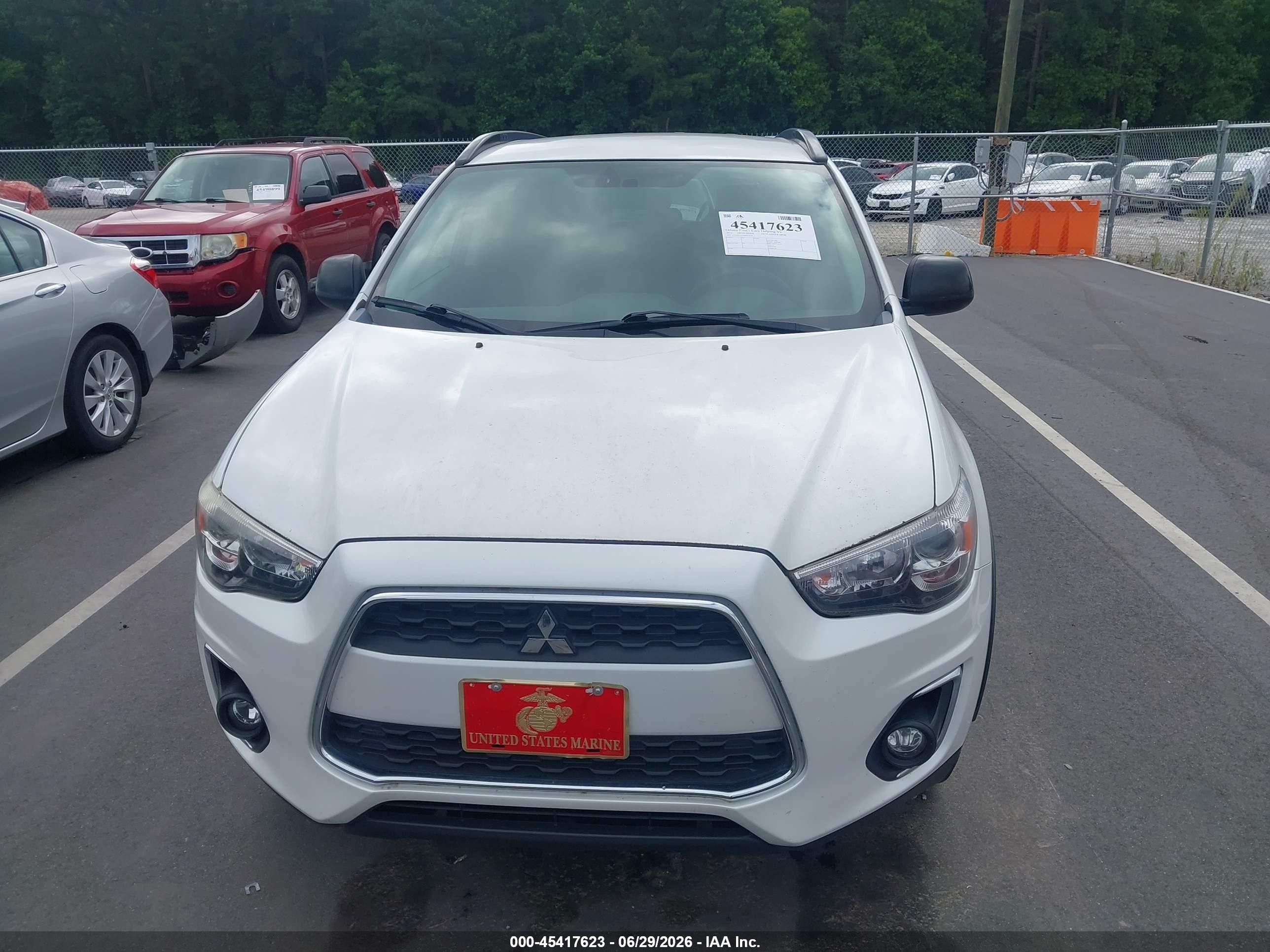 2013 Mitsubishi Outlander Sport Le White vin: 4A4AP5AU4DE017058