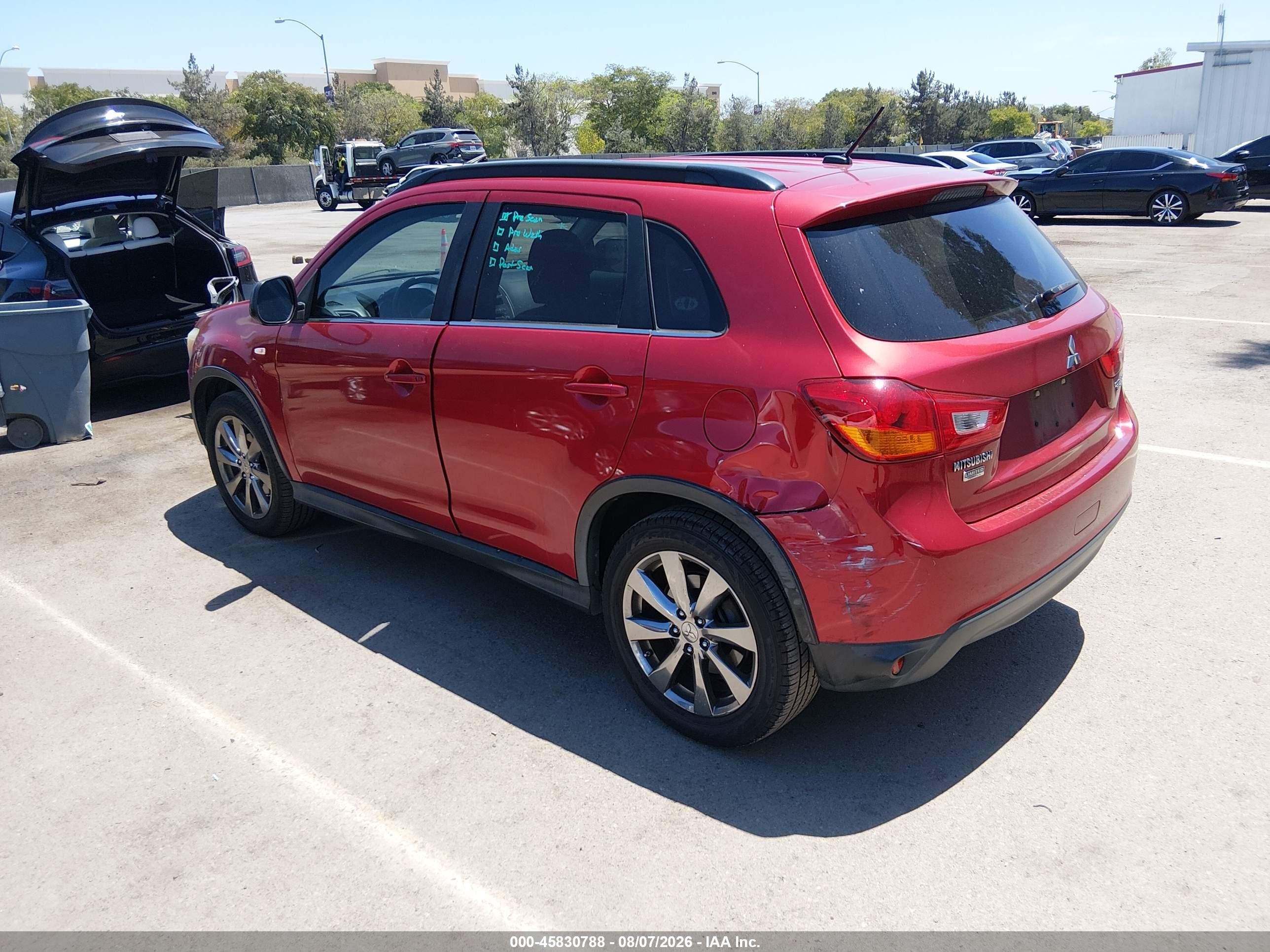 2013 Mitsubishi Outlander Sport Le Red vin: 4A4AP5AU9DE021865