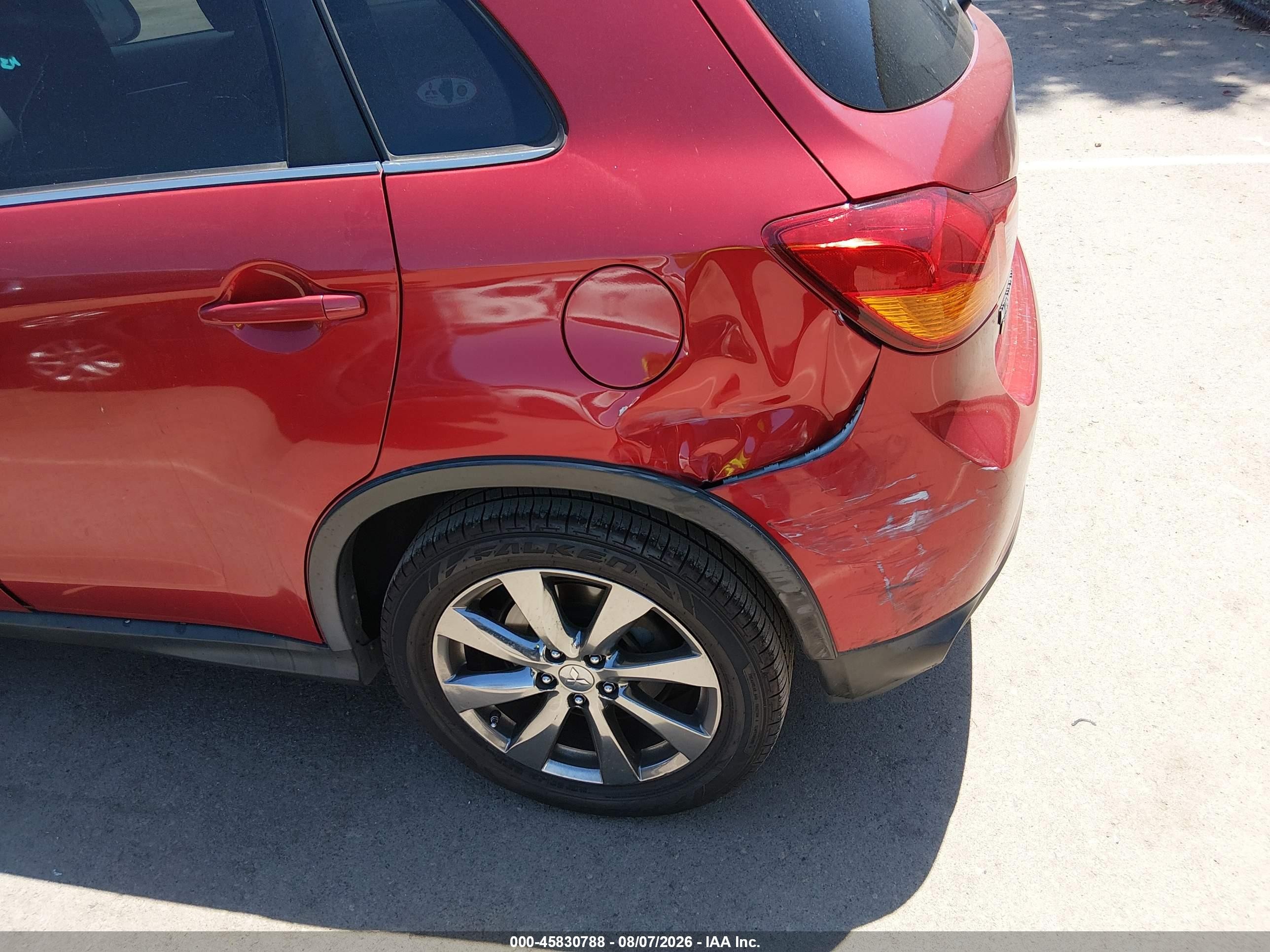 2013 Mitsubishi Outlander Sport Le Red vin: 4A4AP5AU9DE021865