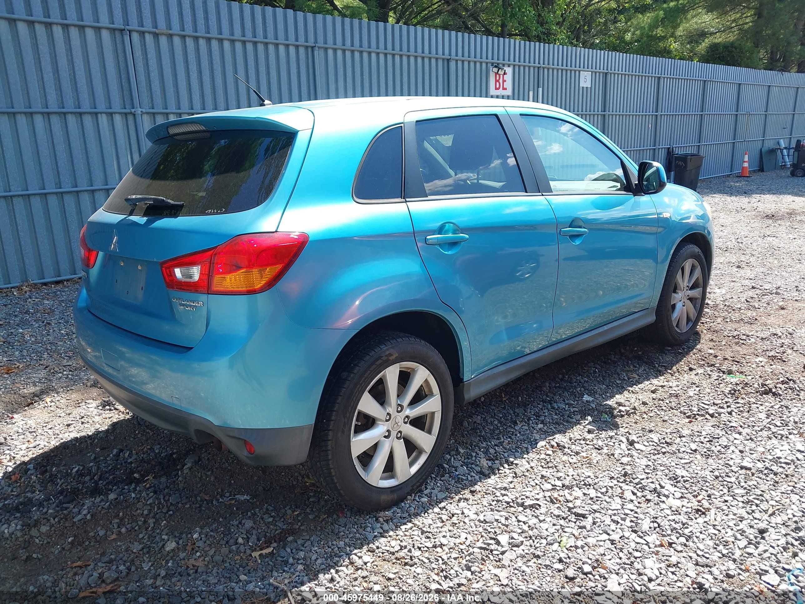 2014 Mitsubishi Outlander Sport Es Blue vin: 4A4AR3AU0EE009880