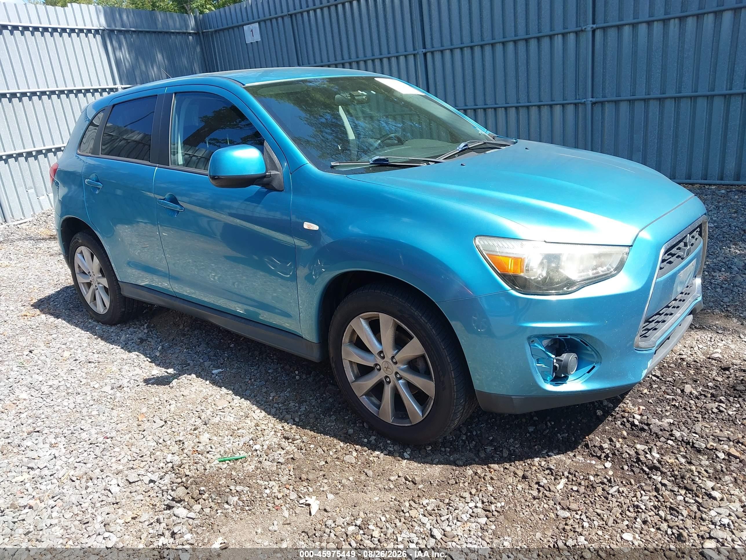 2014 Mitsubishi Outlander Sport Es Blue vin: 4A4AR3AU0EE009880