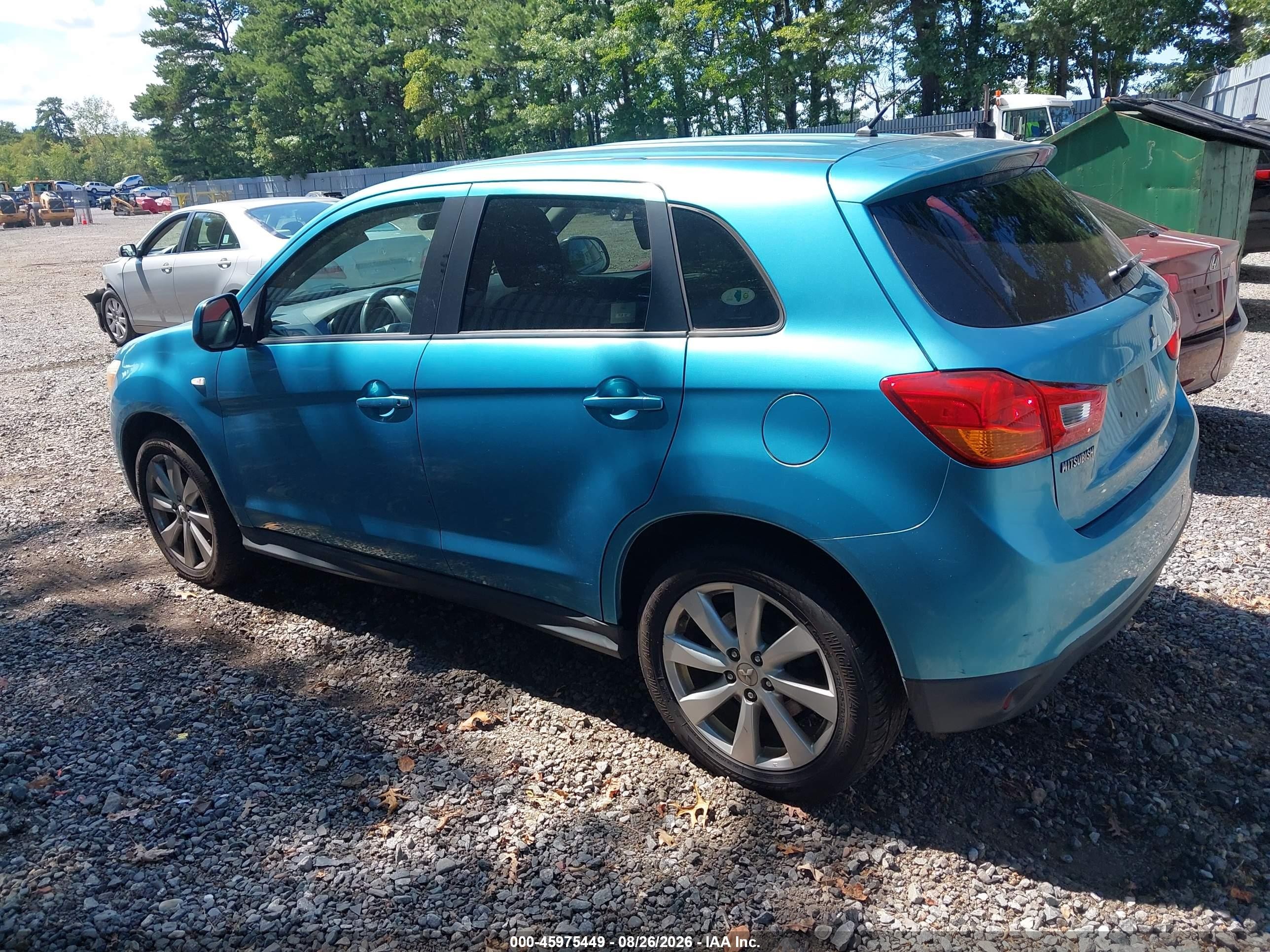 2014 Mitsubishi Outlander Sport Es Blue vin: 4A4AR3AU0EE009880