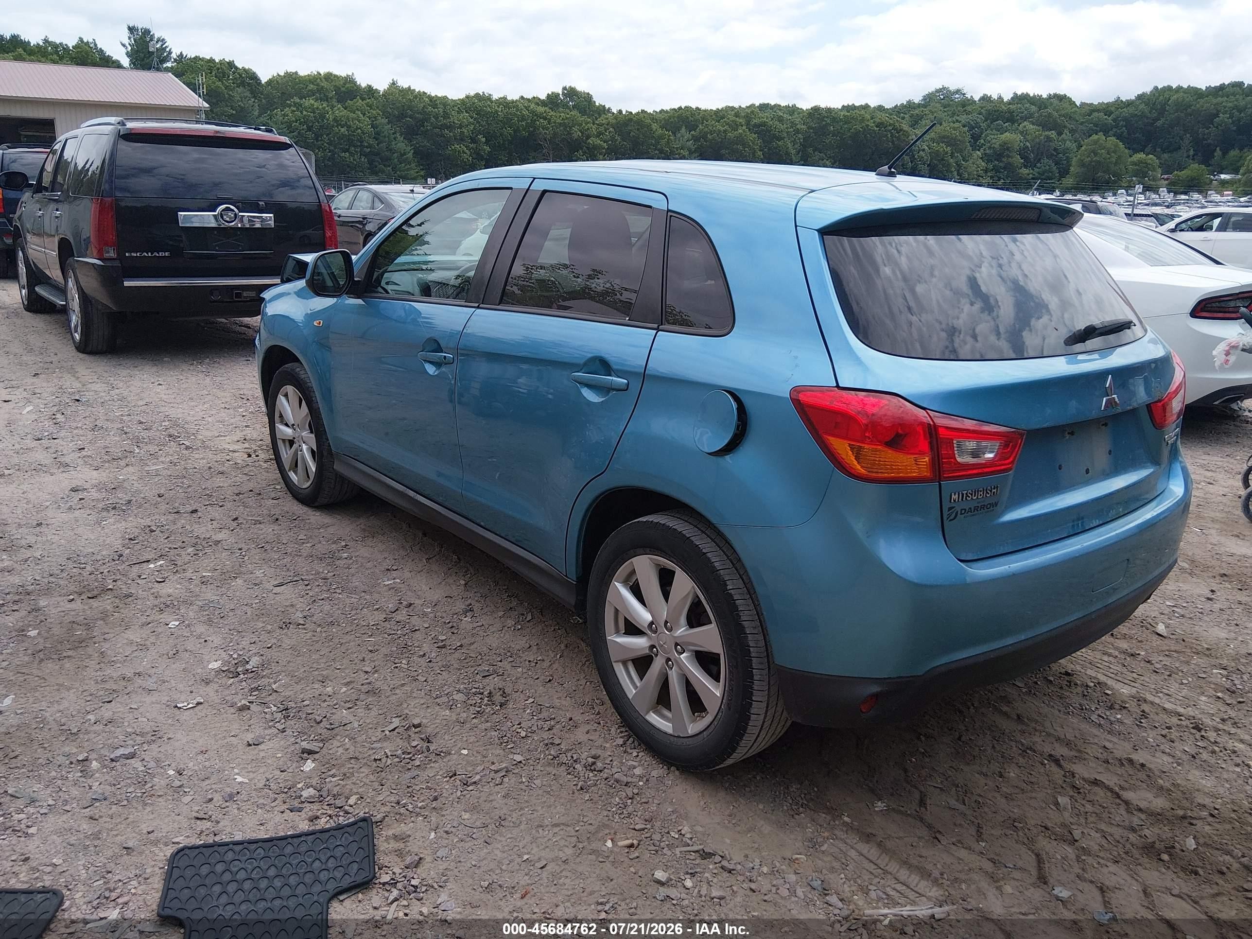 2014 Mitsubishi Outlander Sport Es Turquoise vin: 4A4AR3AU0EE021916