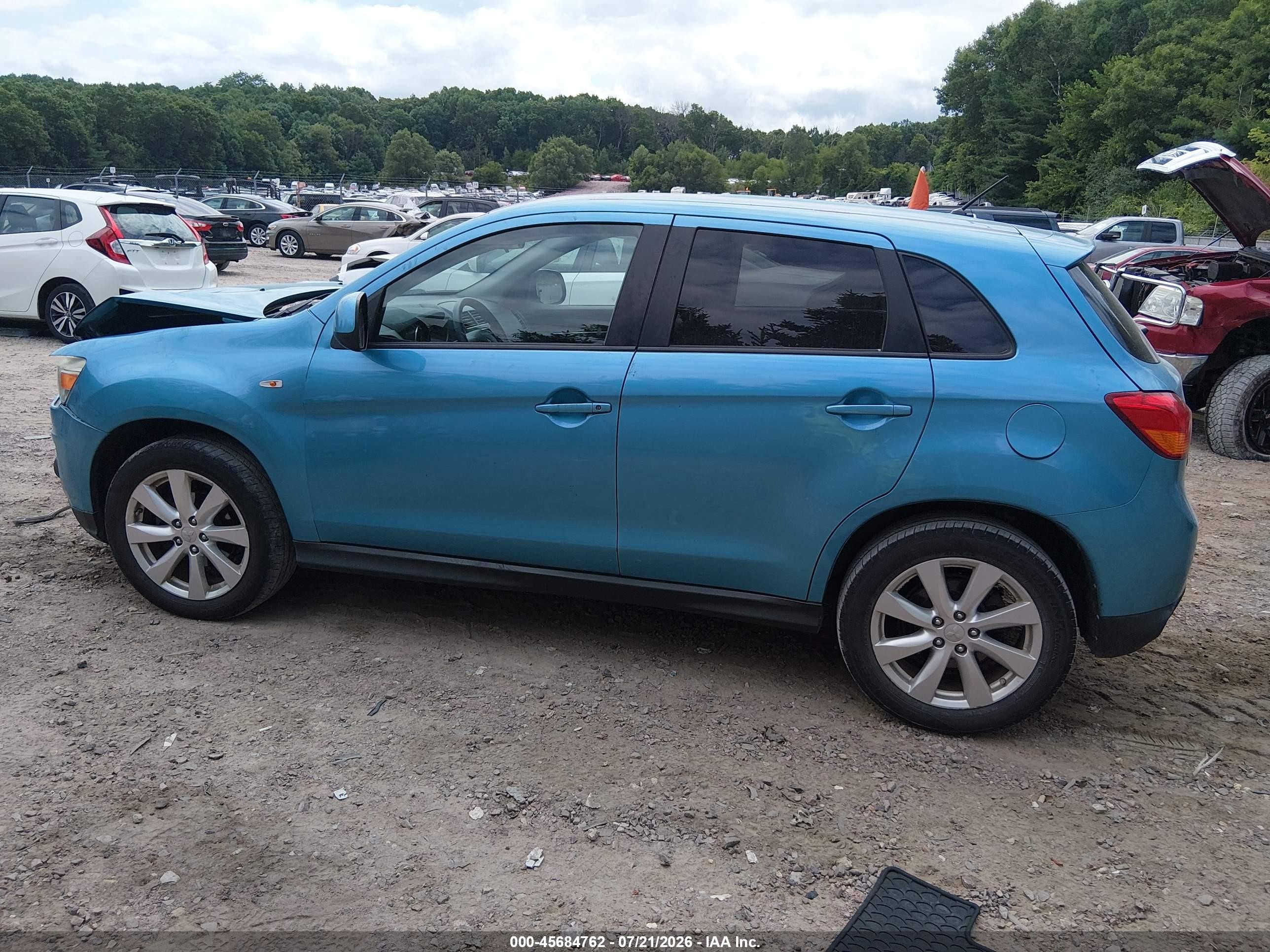 2014 Mitsubishi Outlander Sport Es Turquoise vin: 4A4AR3AU0EE021916