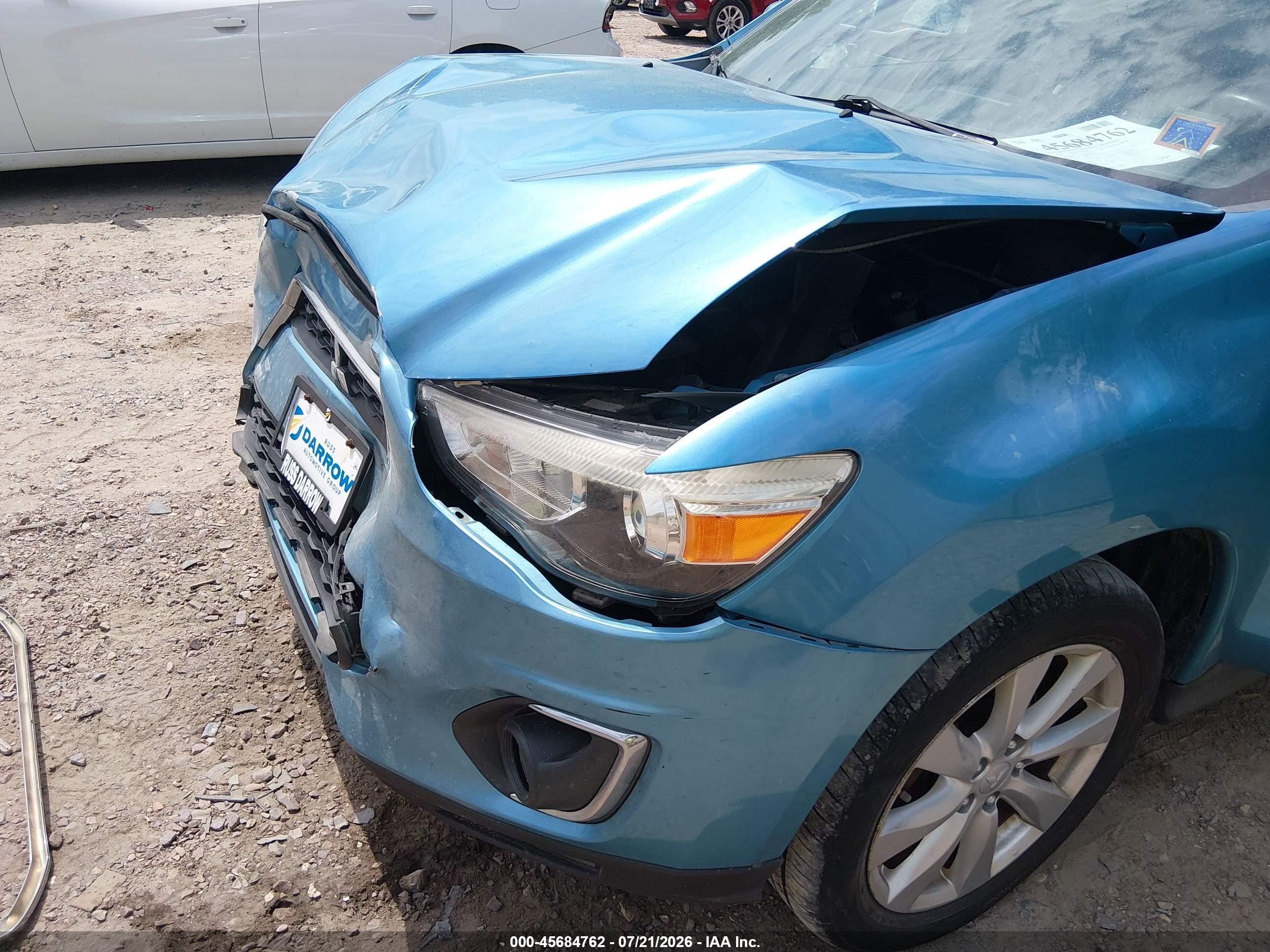 2014 Mitsubishi Outlander Sport Es Turquoise vin: 4A4AR3AU0EE021916