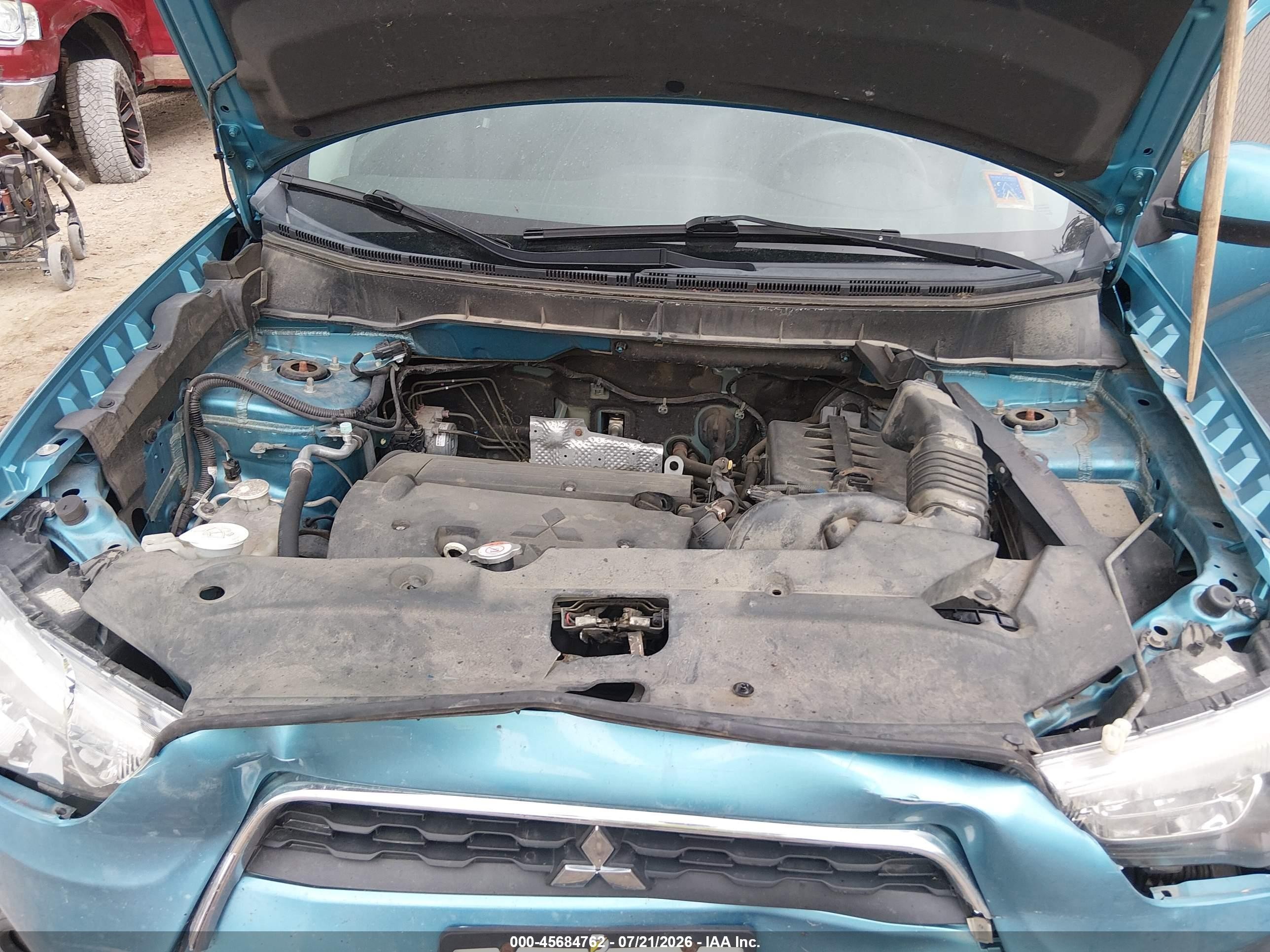 2014 Mitsubishi Outlander Sport Es Turquoise vin: 4A4AR3AU0EE021916
