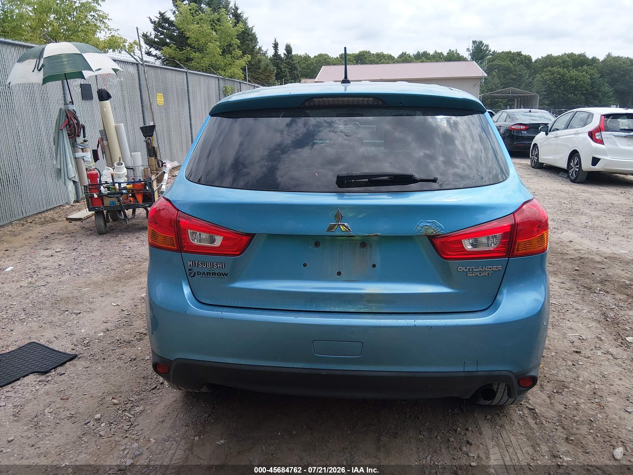 2014 Mitsubishi Outlander Sport Es Turquoise vin: 4A4AR3AU0EE021916