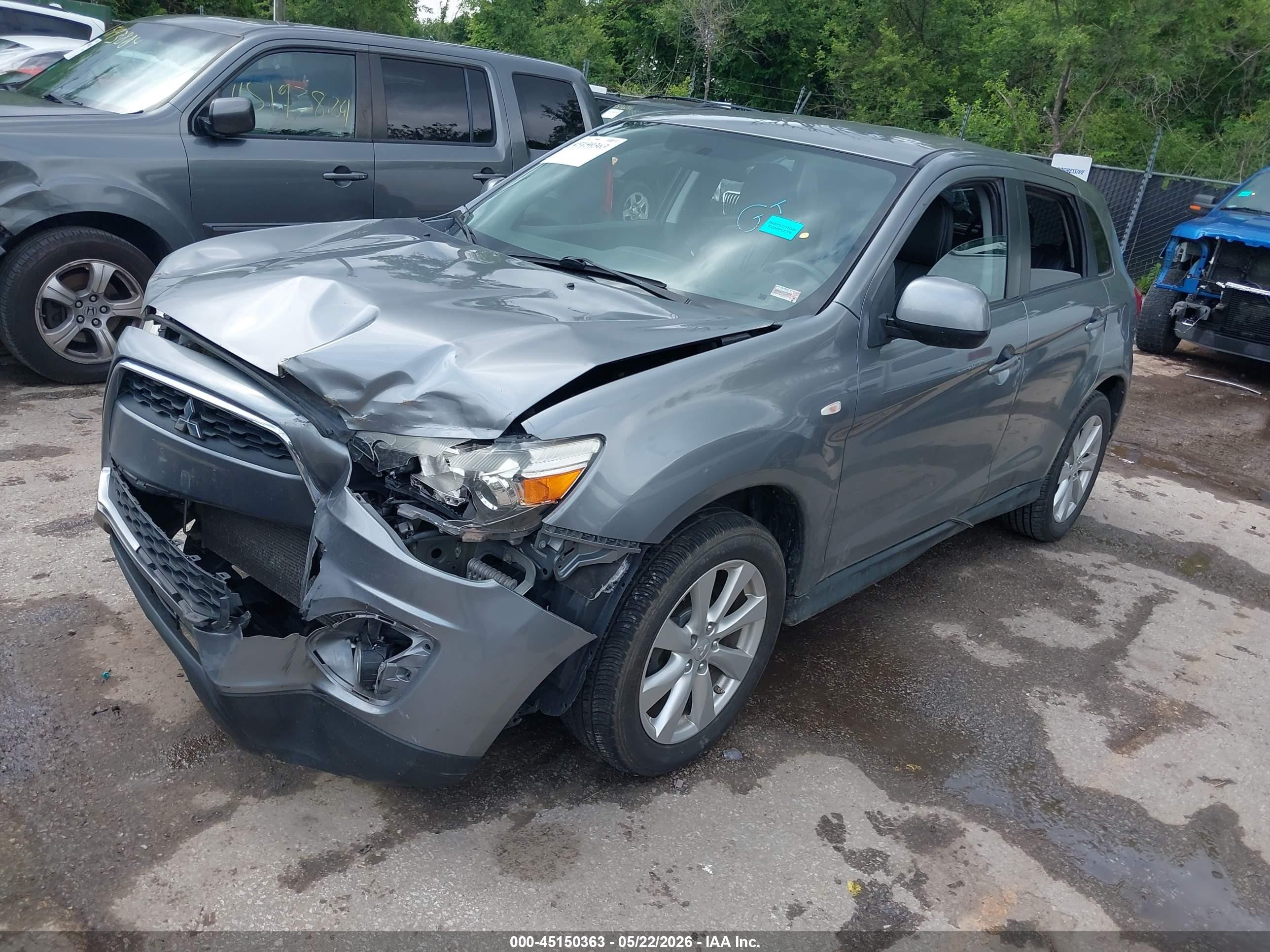 2014 Mitsubishi Outlander Sport Es Silver vin: 4A4AR3AU1EE018104