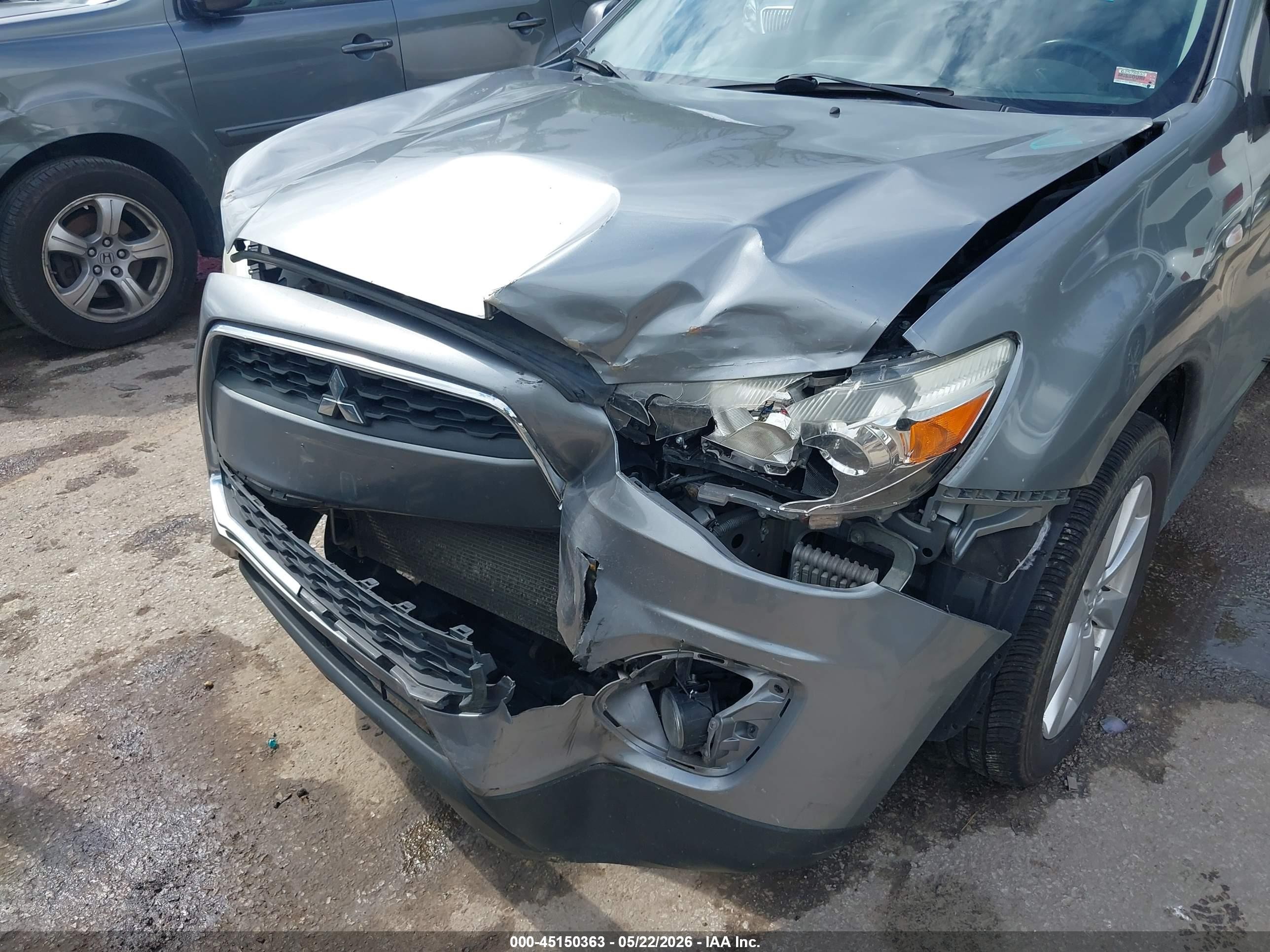 2014 Mitsubishi Outlander Sport Es Silver vin: 4A4AR3AU1EE018104