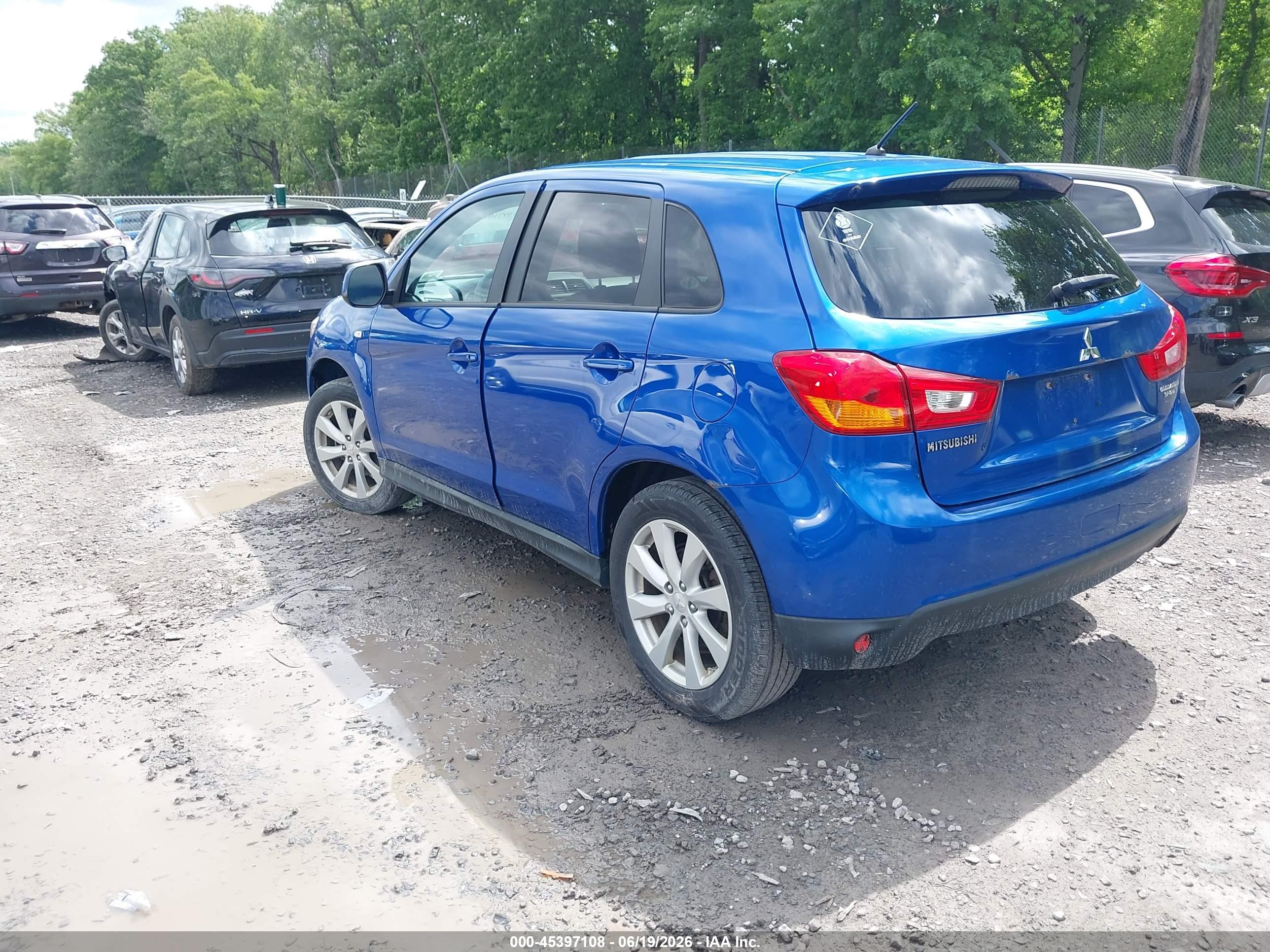 2015 Mitsubishi Outlander Sport Es Blue vin: 4A4AR3AU1FE007914