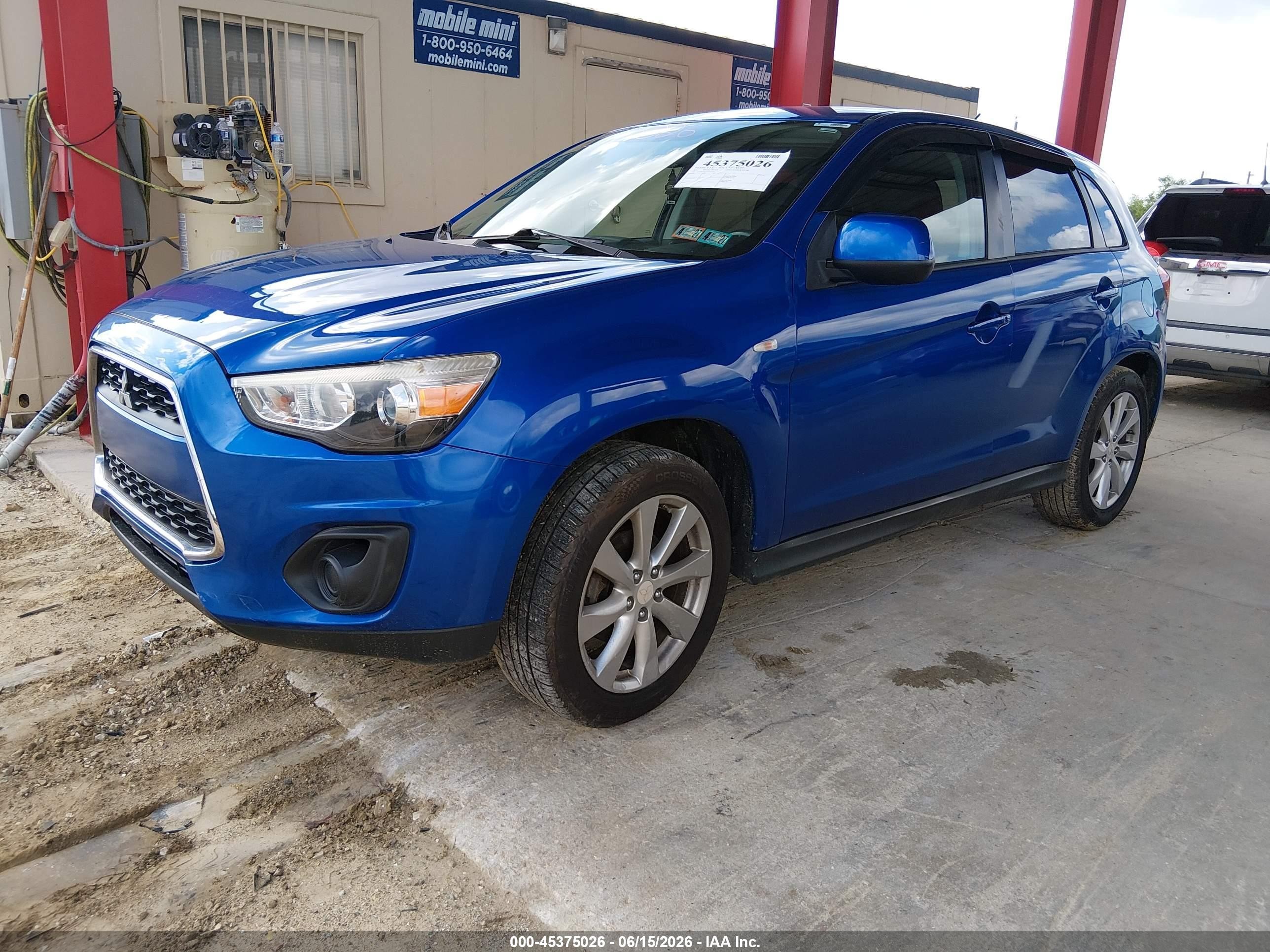 2015 Mitsubishi Outlander Sport Es Blue vin: 4A4AR3AU1FE025152