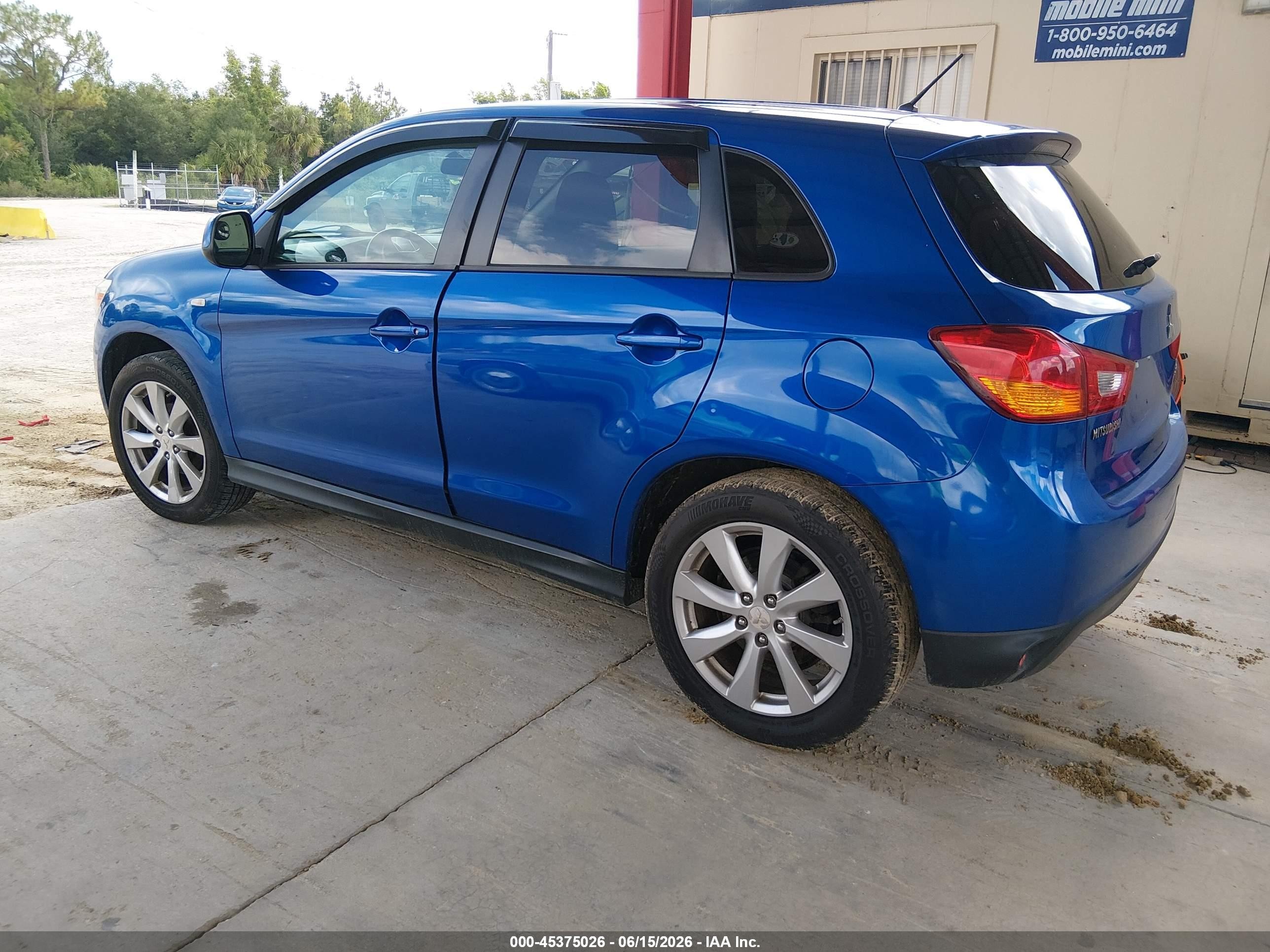 2015 Mitsubishi Outlander Sport Es Blue vin: 4A4AR3AU1FE025152