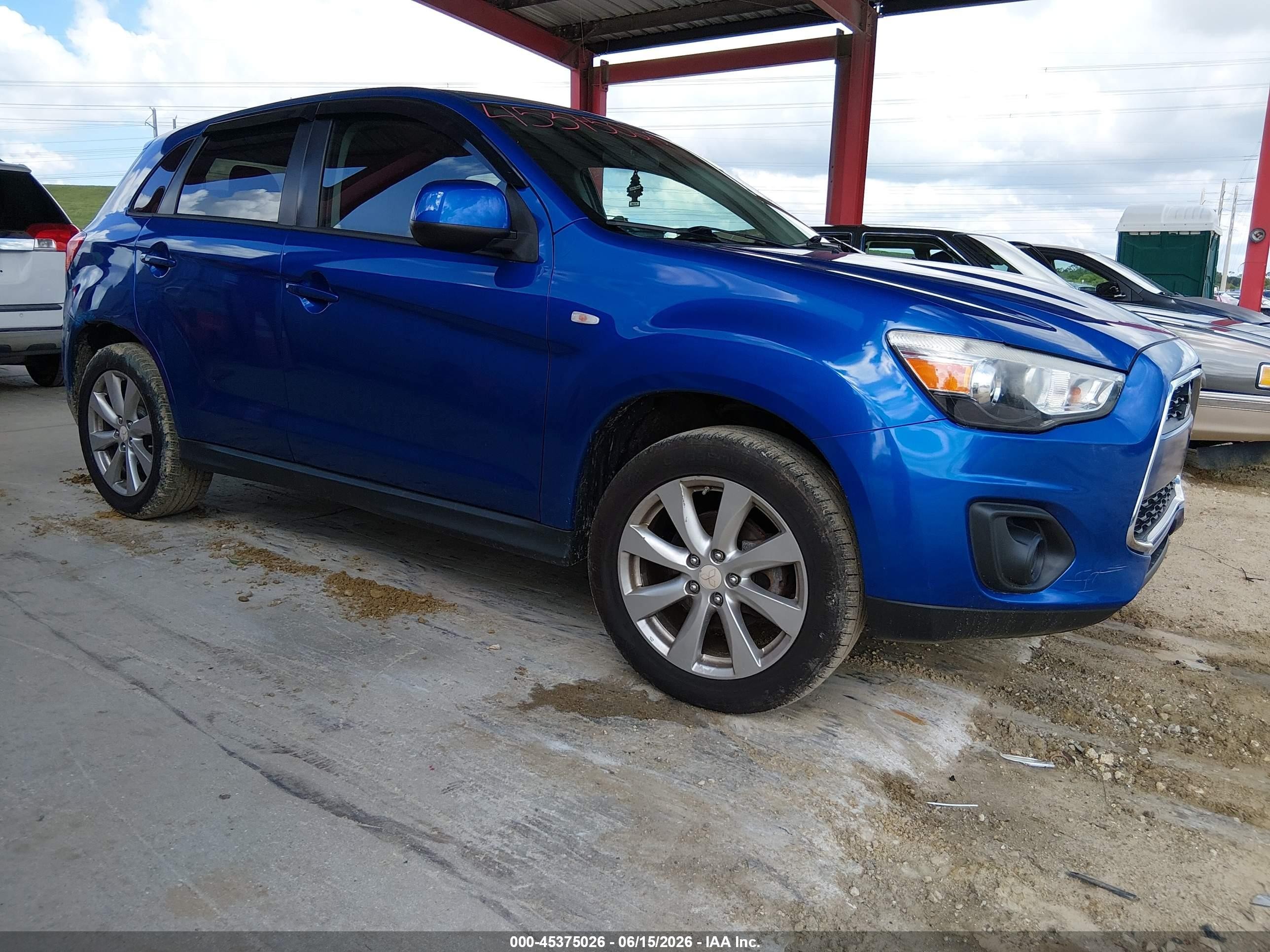 2015 Mitsubishi Outlander Sport Es Blue vin: 4A4AR3AU1FE025152