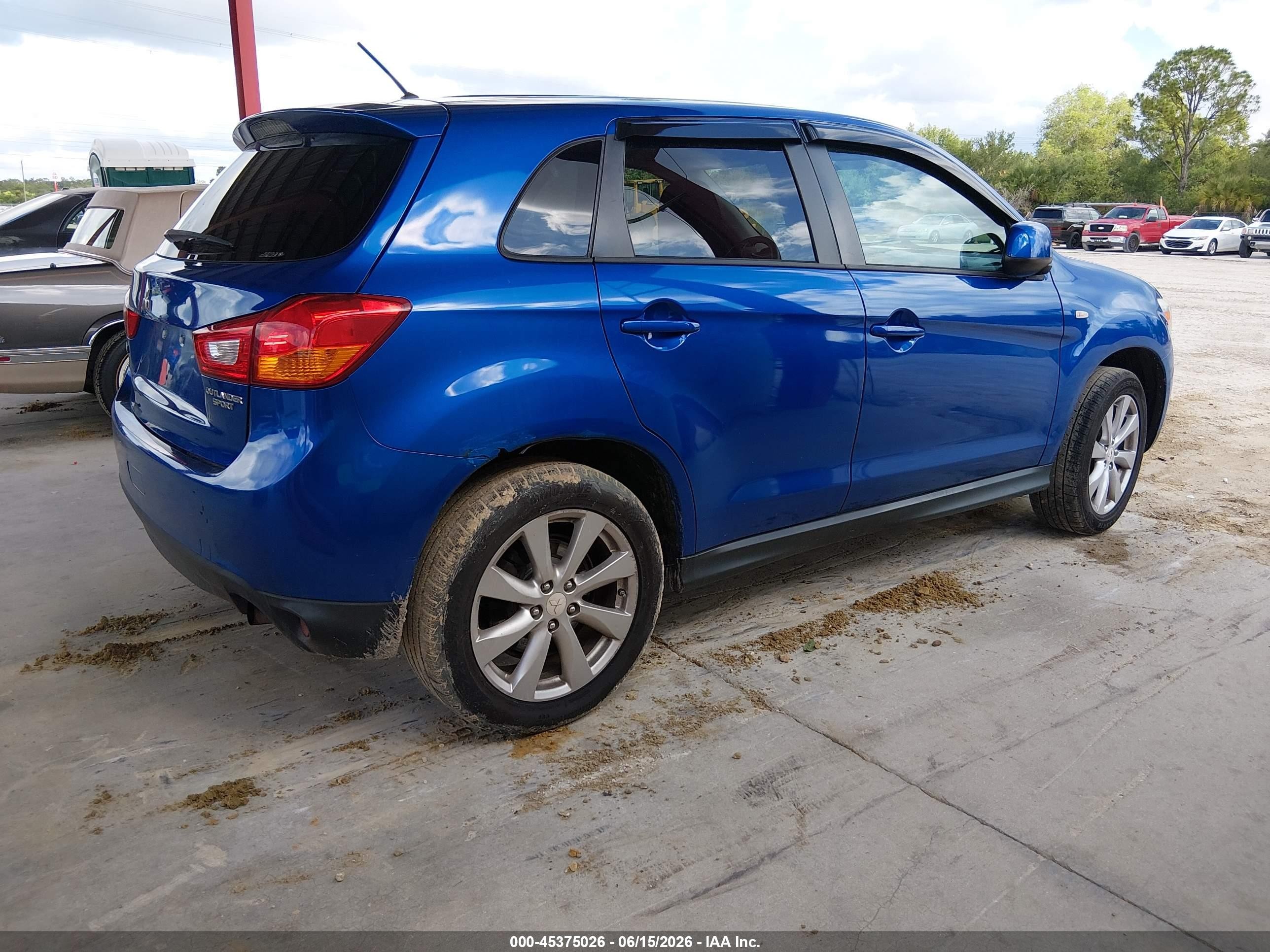 2015 Mitsubishi Outlander Sport Es Blue vin: 4A4AR3AU1FE025152