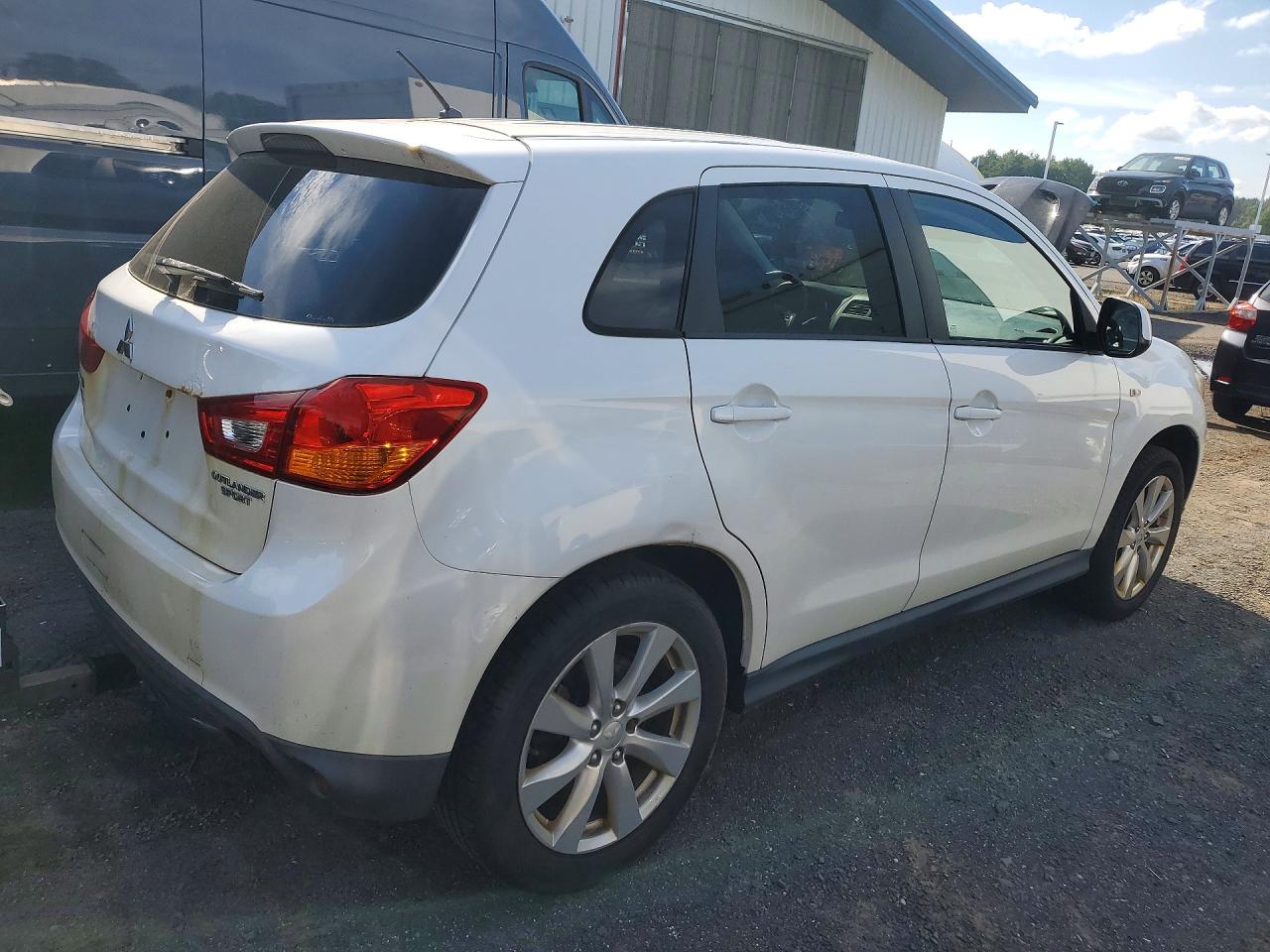 2014 Mitsubishi Outlander Sport Es White vin: 4A4AR3AU2EE003451