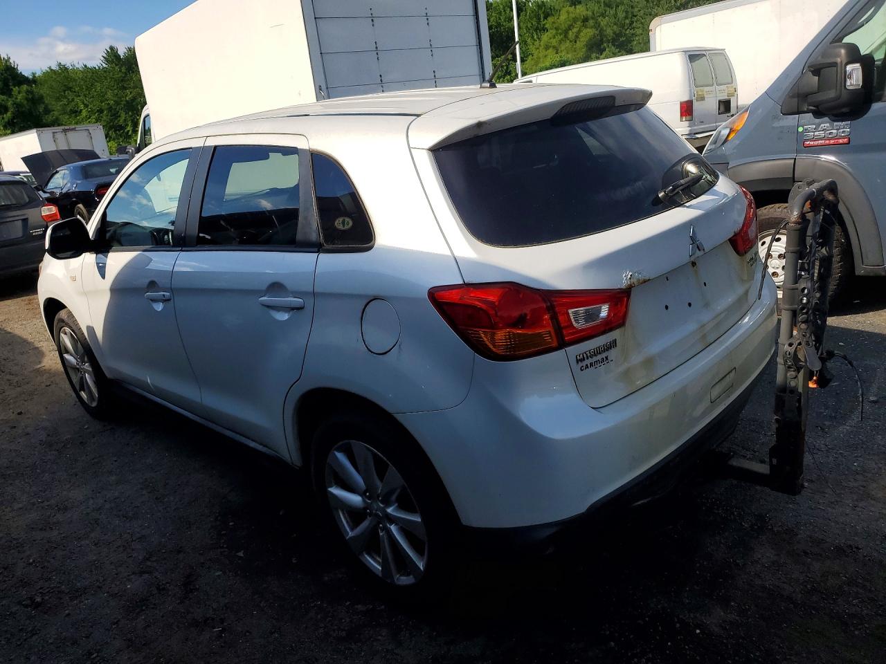 2014 Mitsubishi Outlander Sport Es White vin: 4A4AR3AU2EE003451