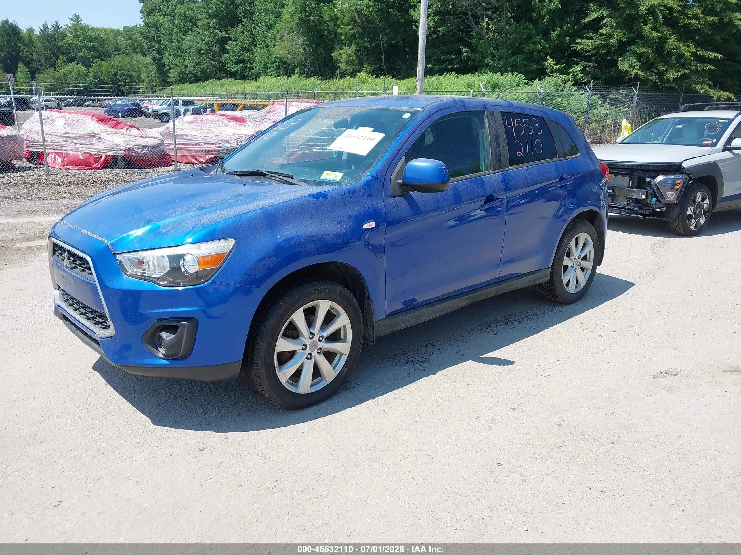 2015 Mitsubishi Outlander Sport Es Blue vin: 4A4AR3AU2FE057110