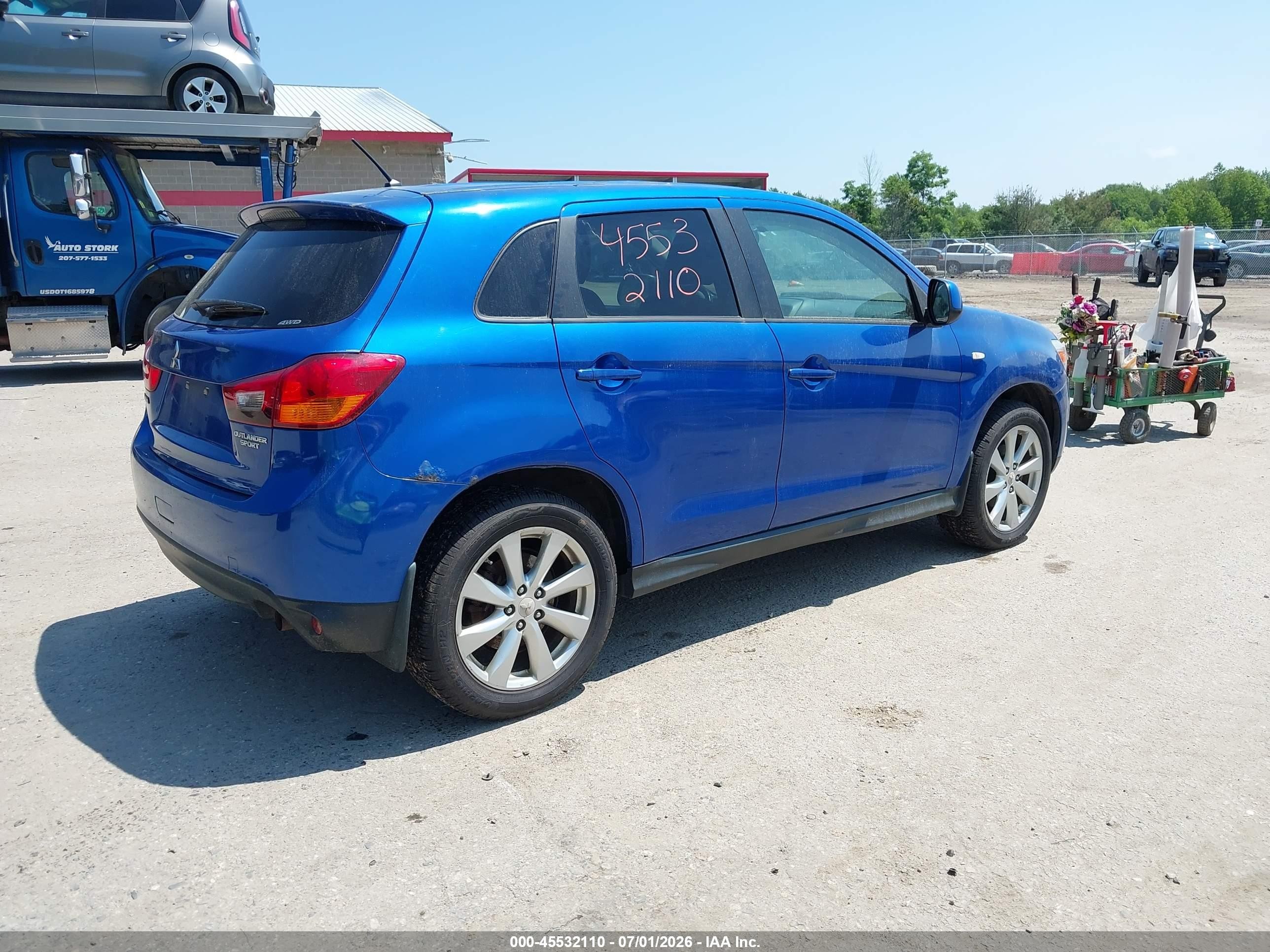 2015 Mitsubishi Outlander Sport Es Blue vin: 4A4AR3AU2FE057110