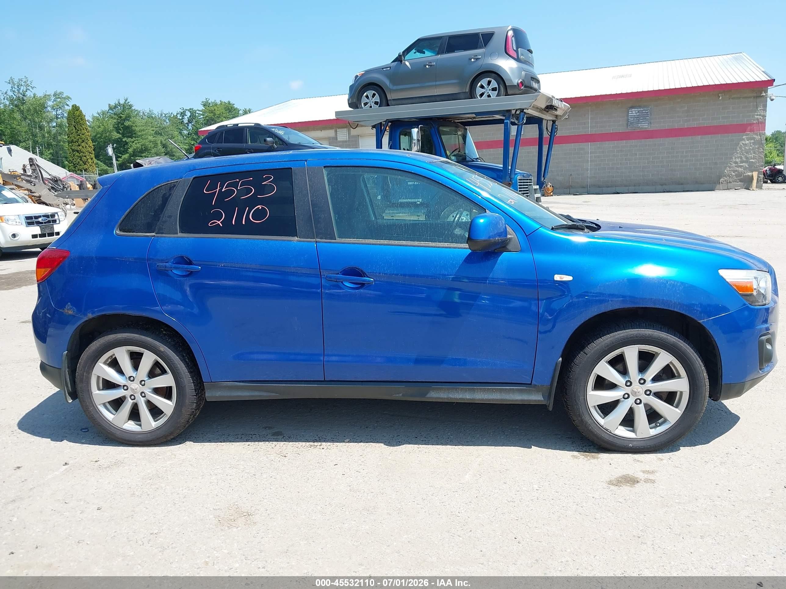 2015 Mitsubishi Outlander Sport Es Blue vin: 4A4AR3AU2FE057110